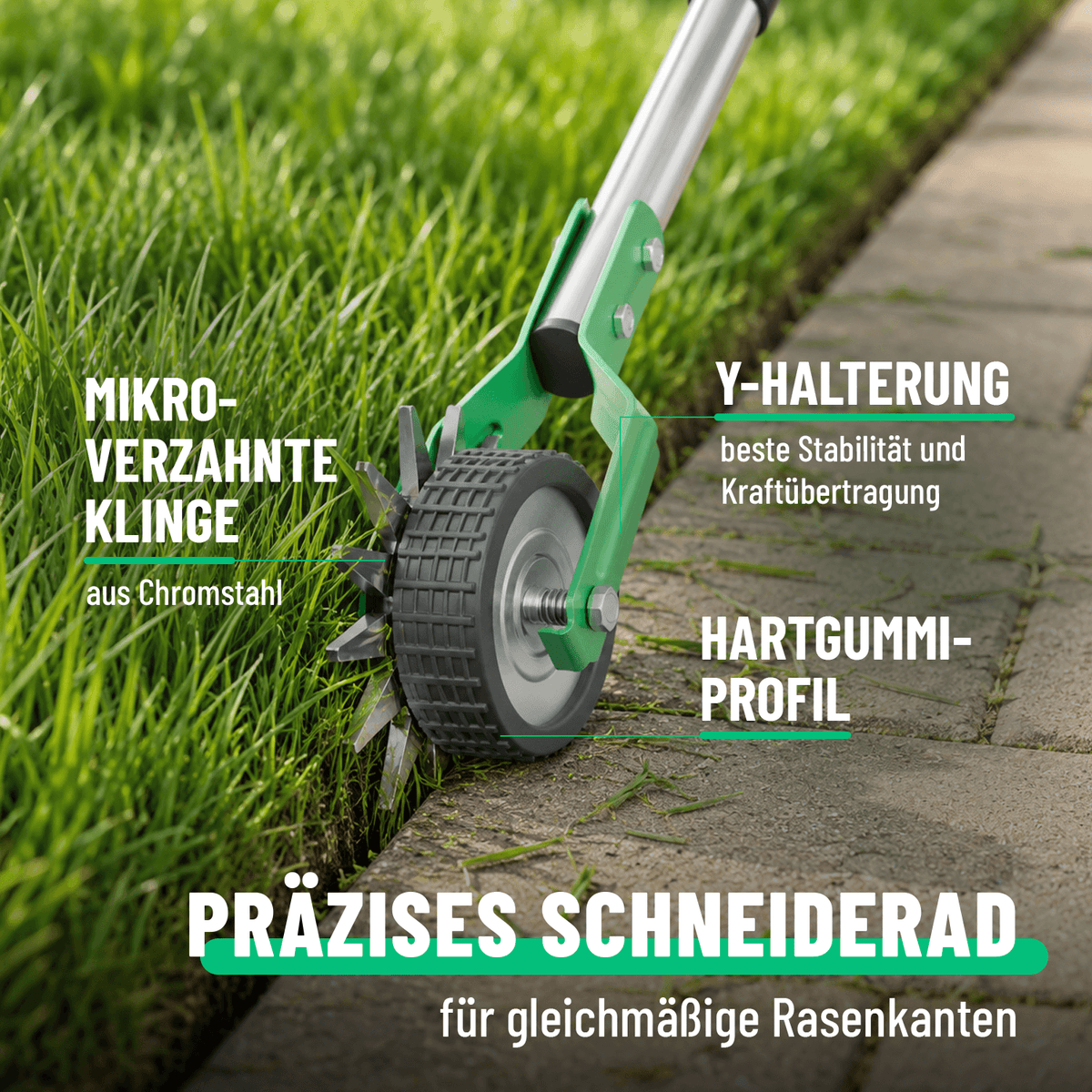 Rasenkantenschneider mit verstellbarem Stiel