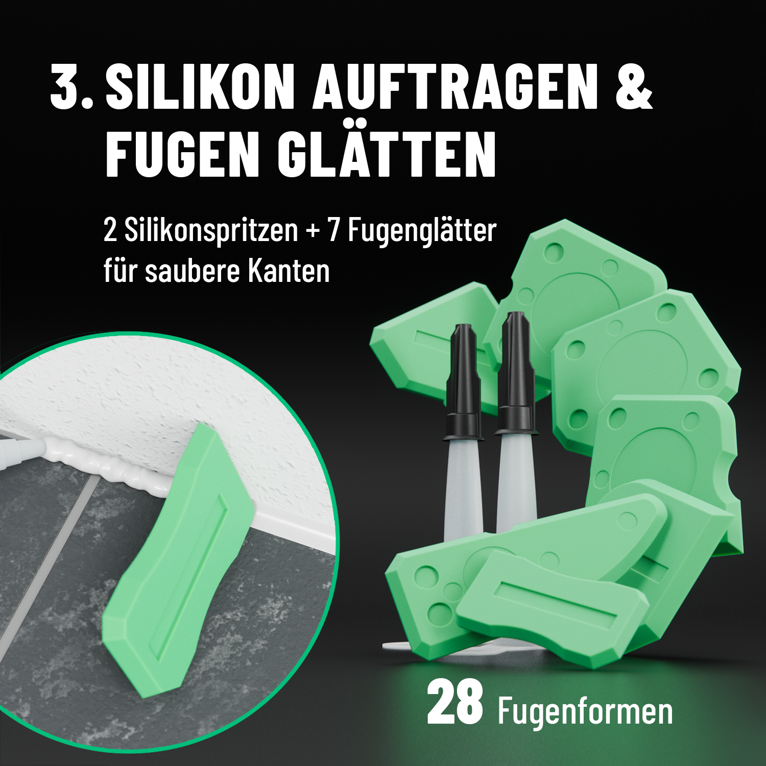 25-teiliges Set Silikonentferner Werkzeug & Silikon Abzieher