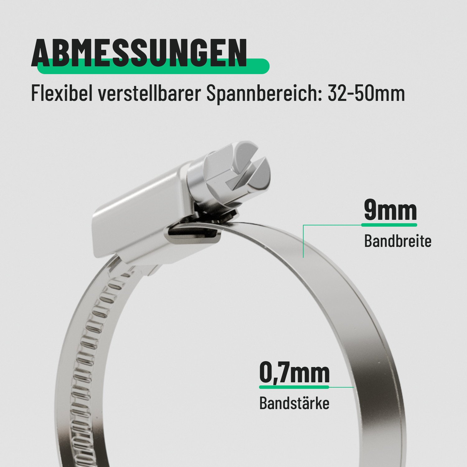 Schlauchschellen Edelstahl 32-50 mm