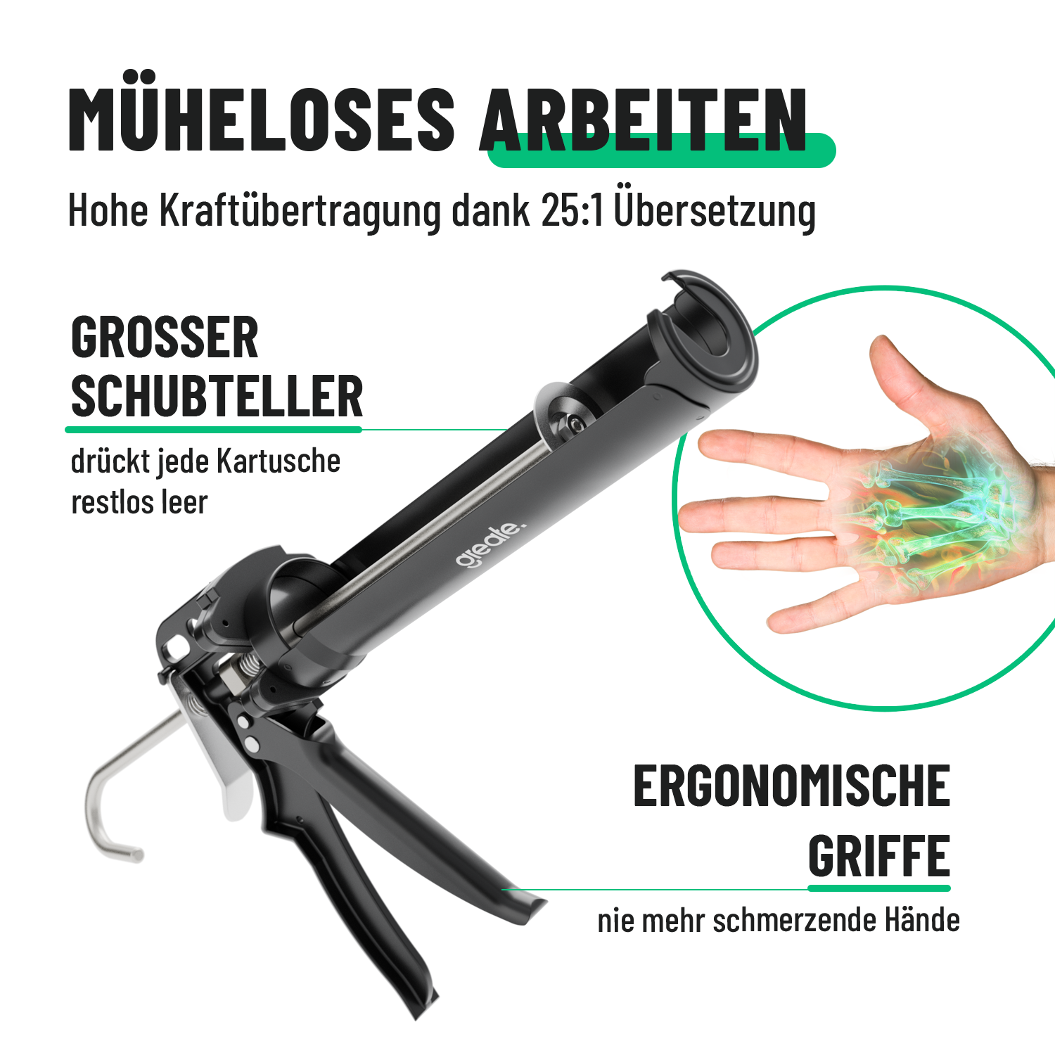 Kartuschenpresse mit Übersetzung 25:1