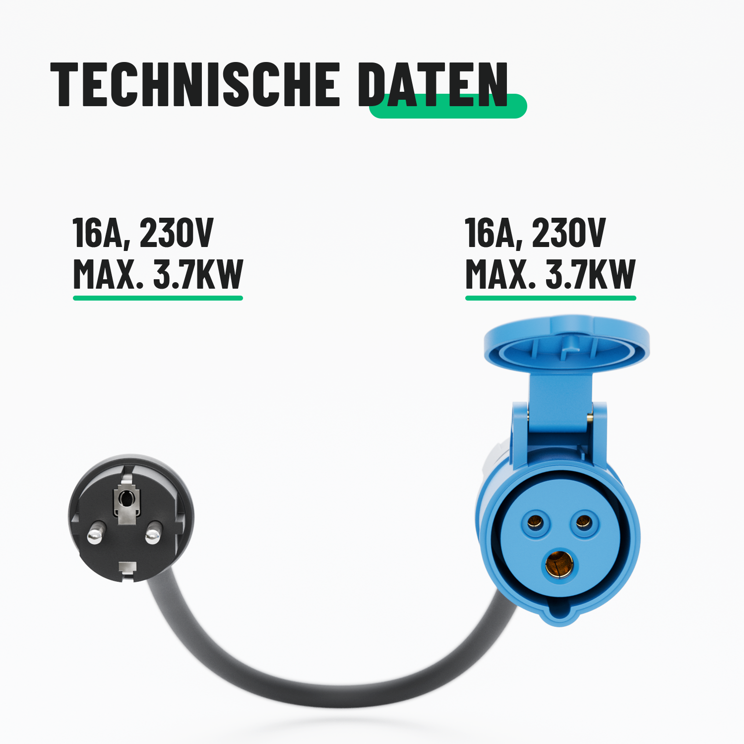 Schuko Stecker auf CEE Kupplung