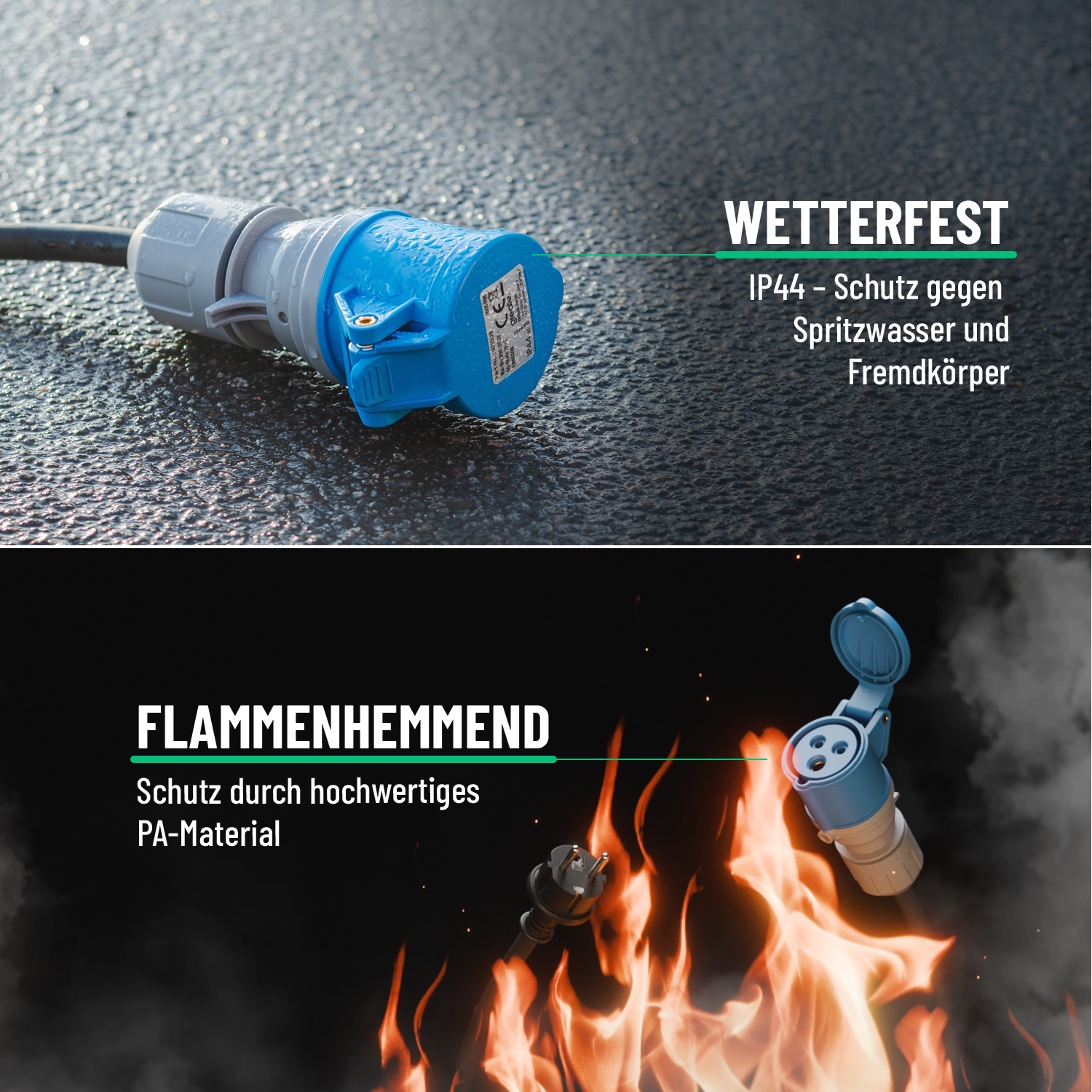 Schuko Stecker auf CEE Kupplung