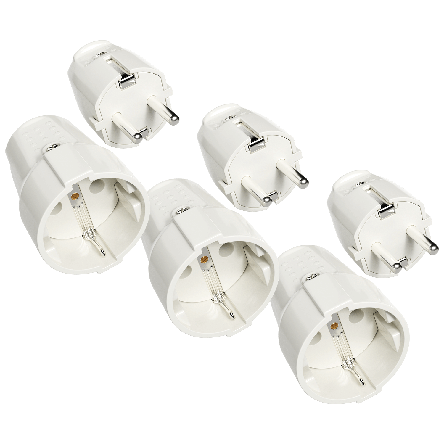 Schutzkontaktstecker & Kupplung weiß IP20