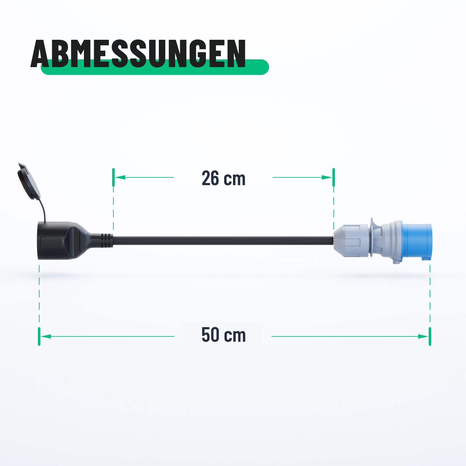 Adapter CEE Stecker Kupplung Abmessungen 50cm 26cm 911008-5