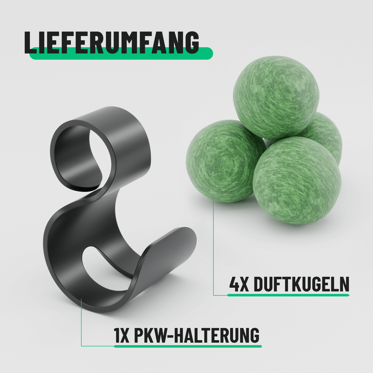 Anti Marder Kugeln Lieferumfang mit 4 Duftkugeln und 1 Halterung für Auto 101602-4