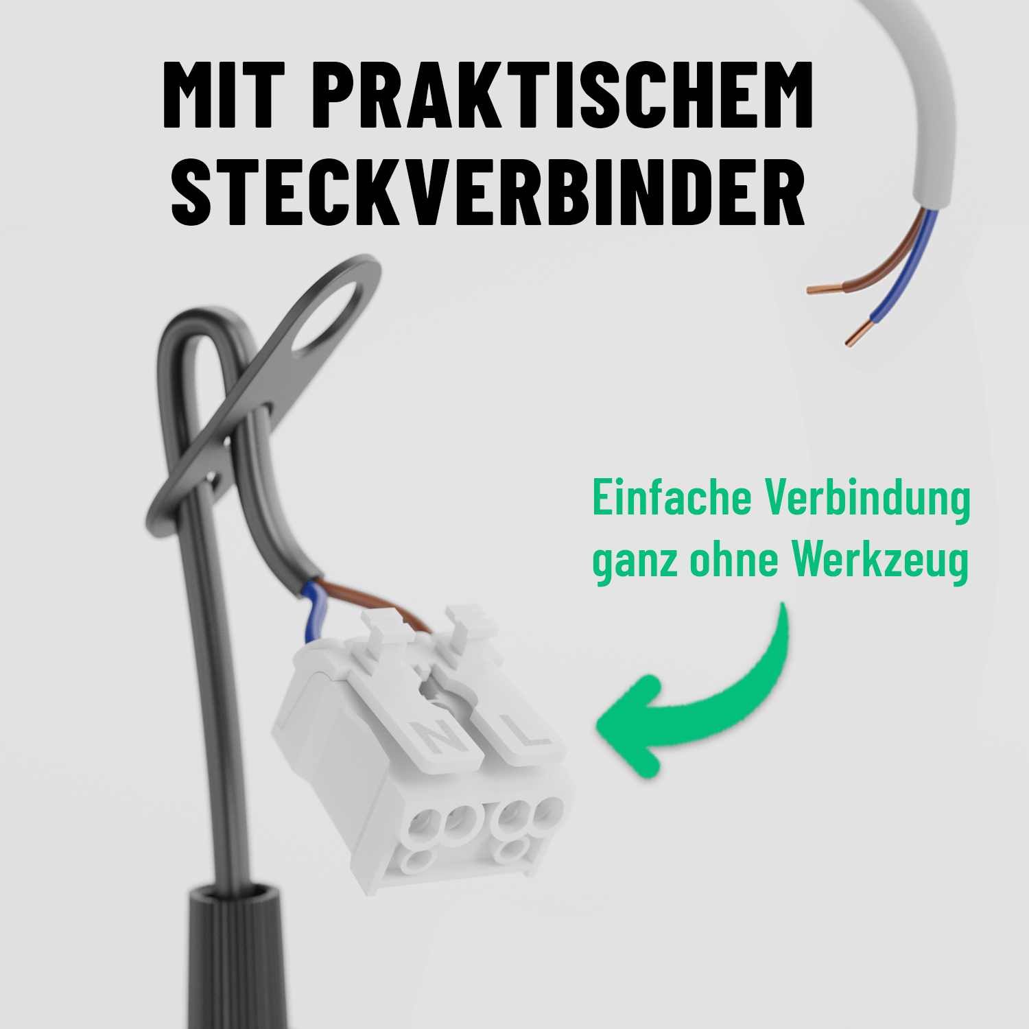 Baustellenfassung Glühbirnen E27 mit praktischem Steckverbinder ohne Werkzeug 505003-5