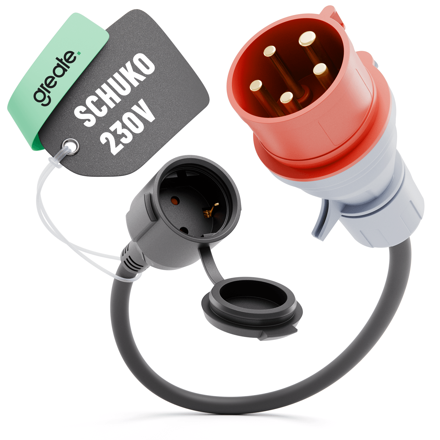 CEE Adapter Schuko Kupplung 50 cm Kabellänge 911011 Hauptbild 1er Pack