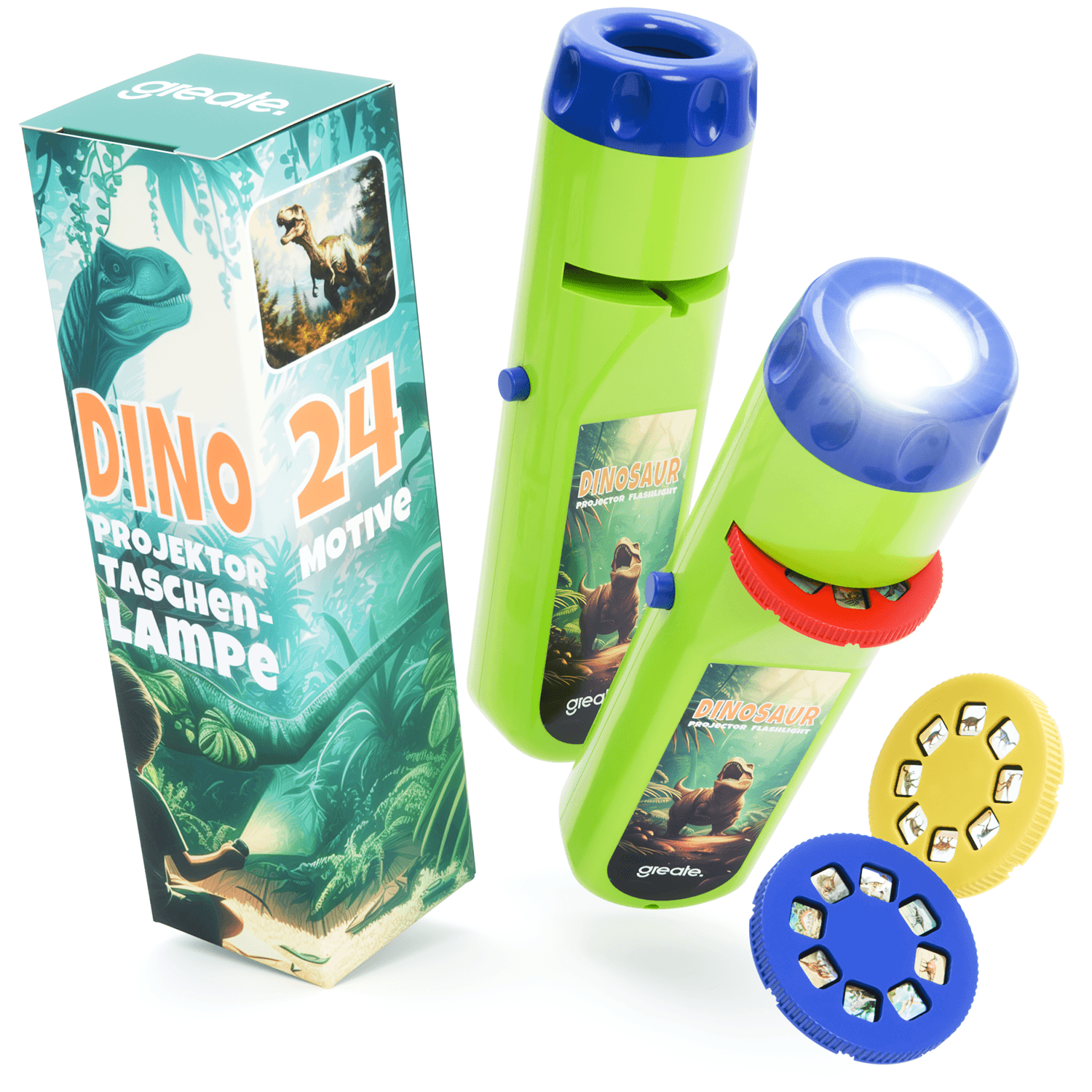 Dino Projektor Taschenlampe 201027 Hauptbild 2er Pack