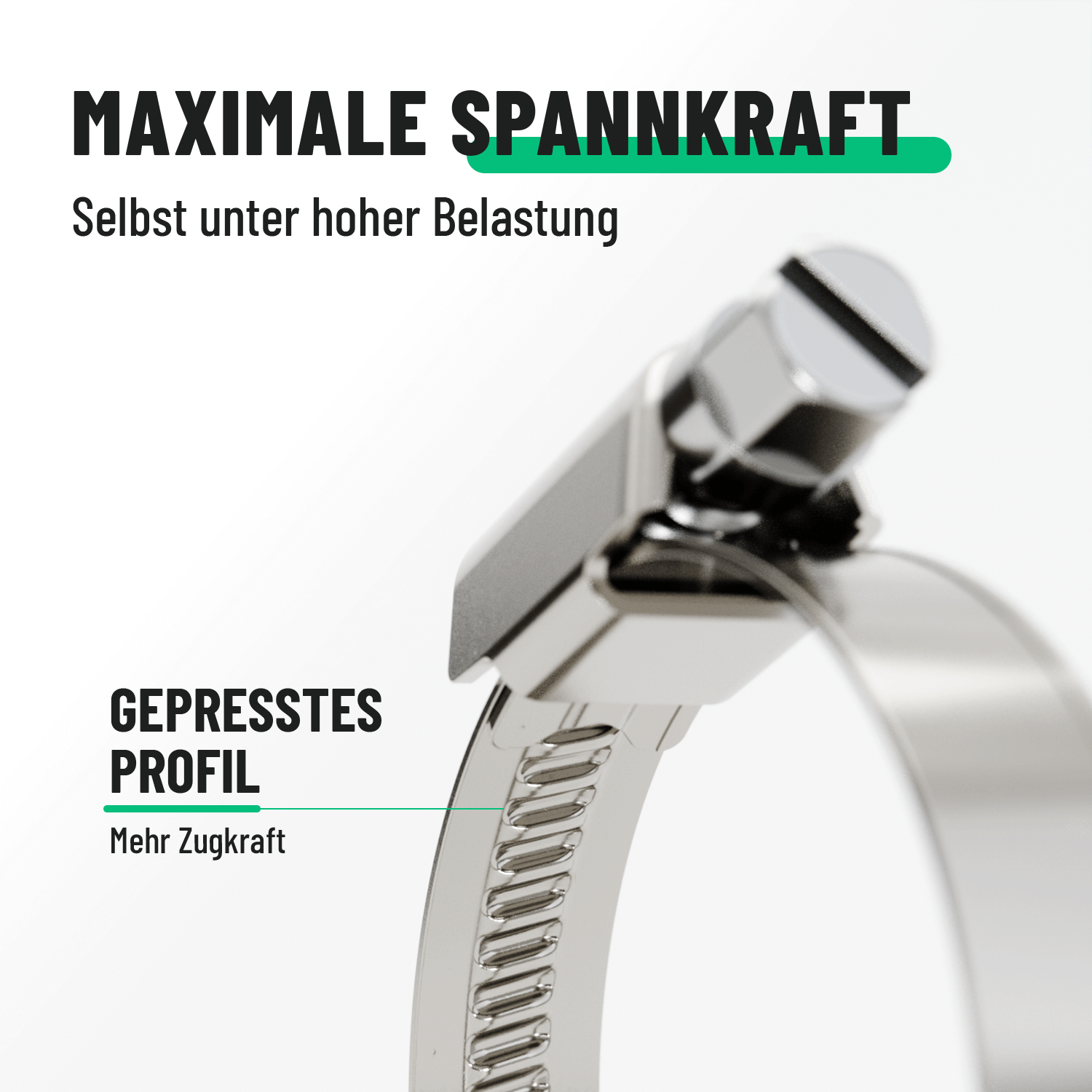 Edelstahl Schlauchschellen mit hoher Klemmkraft 101304-5