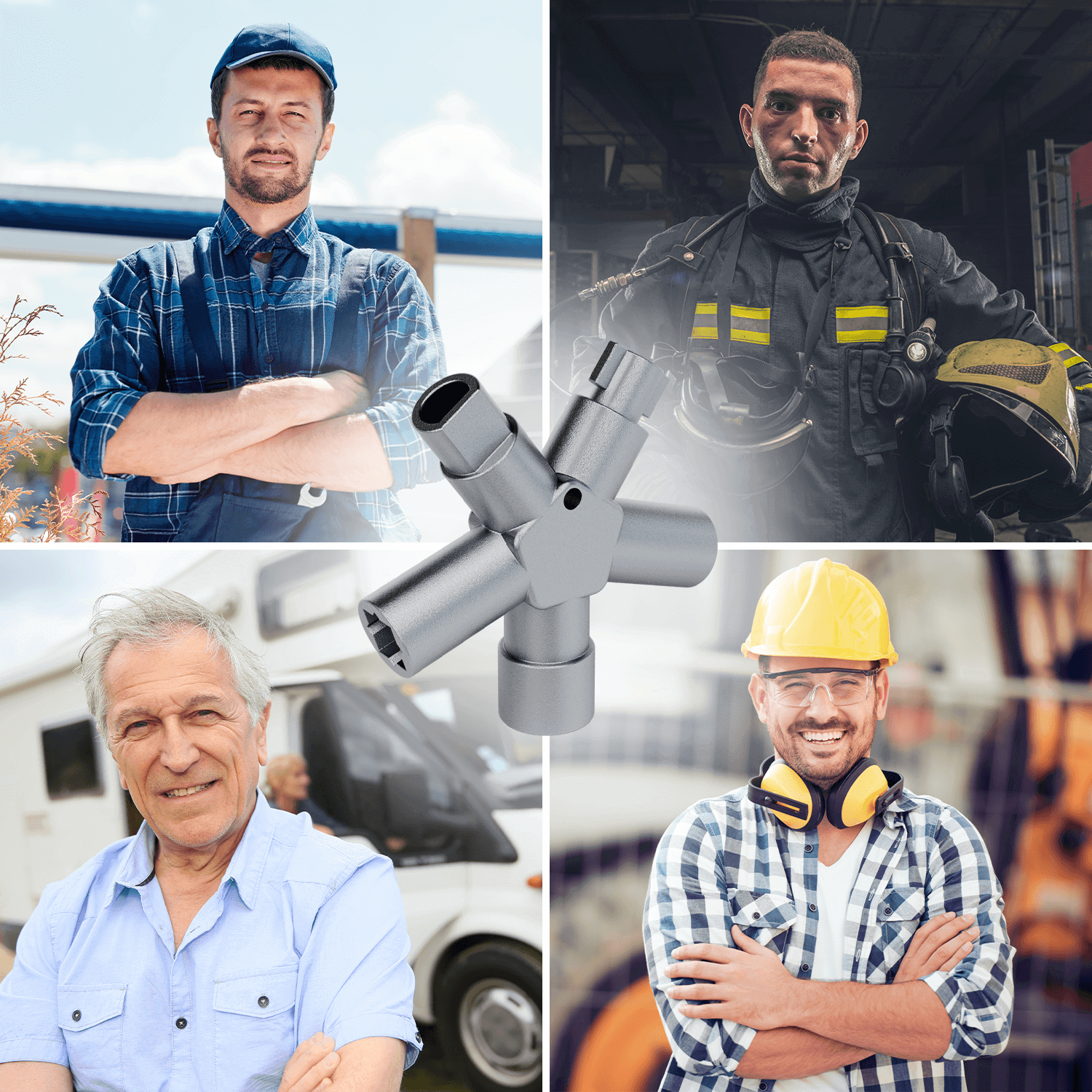 Elektro Universalschlüssel mit 6 Profile Dreikantschlüssel Vierkantschlüssel Anwendungsbereiche 1007-2