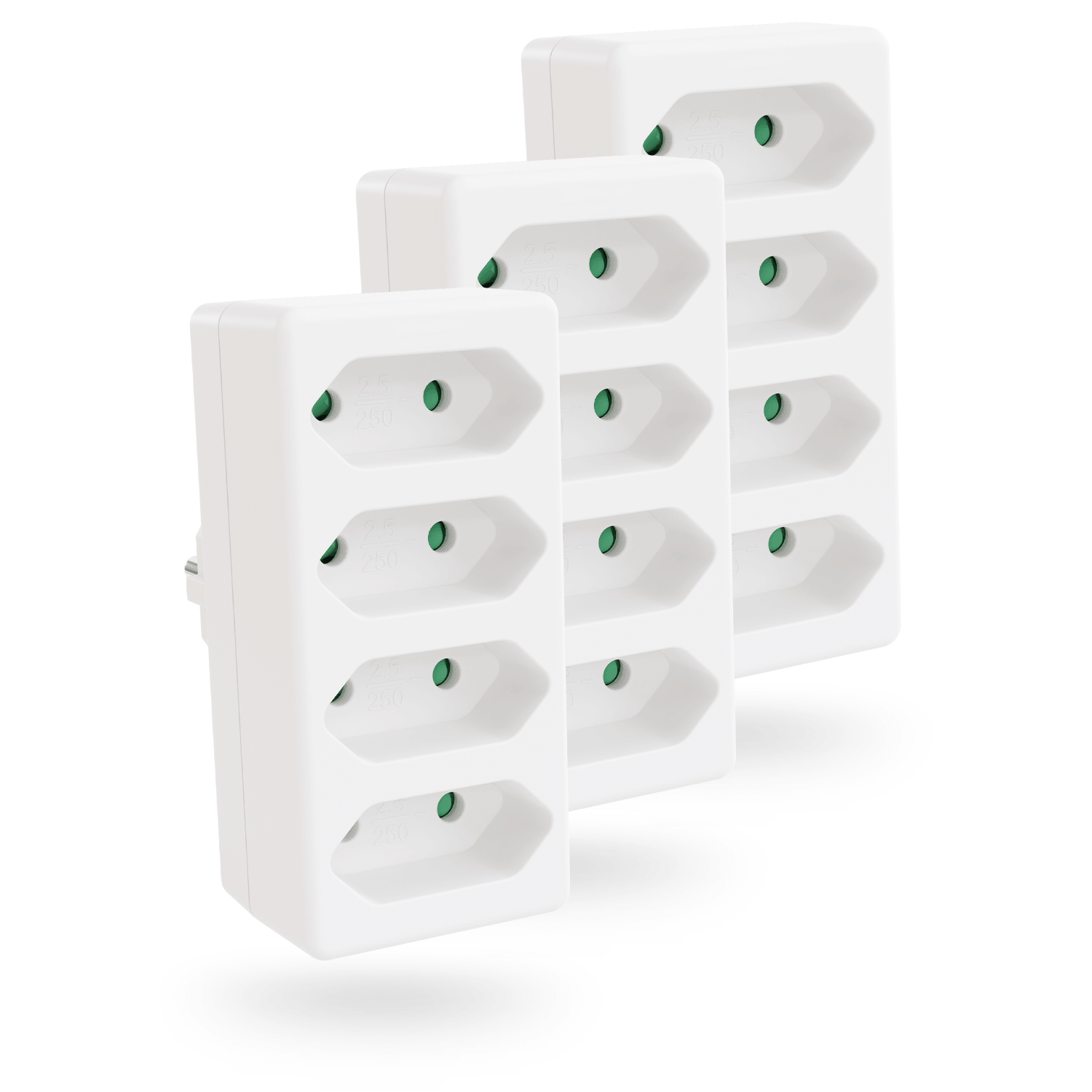 euro 4fach Steckeradapter 4x Euro Buchsen Weiss 504005 Hauptbild 4er Pack