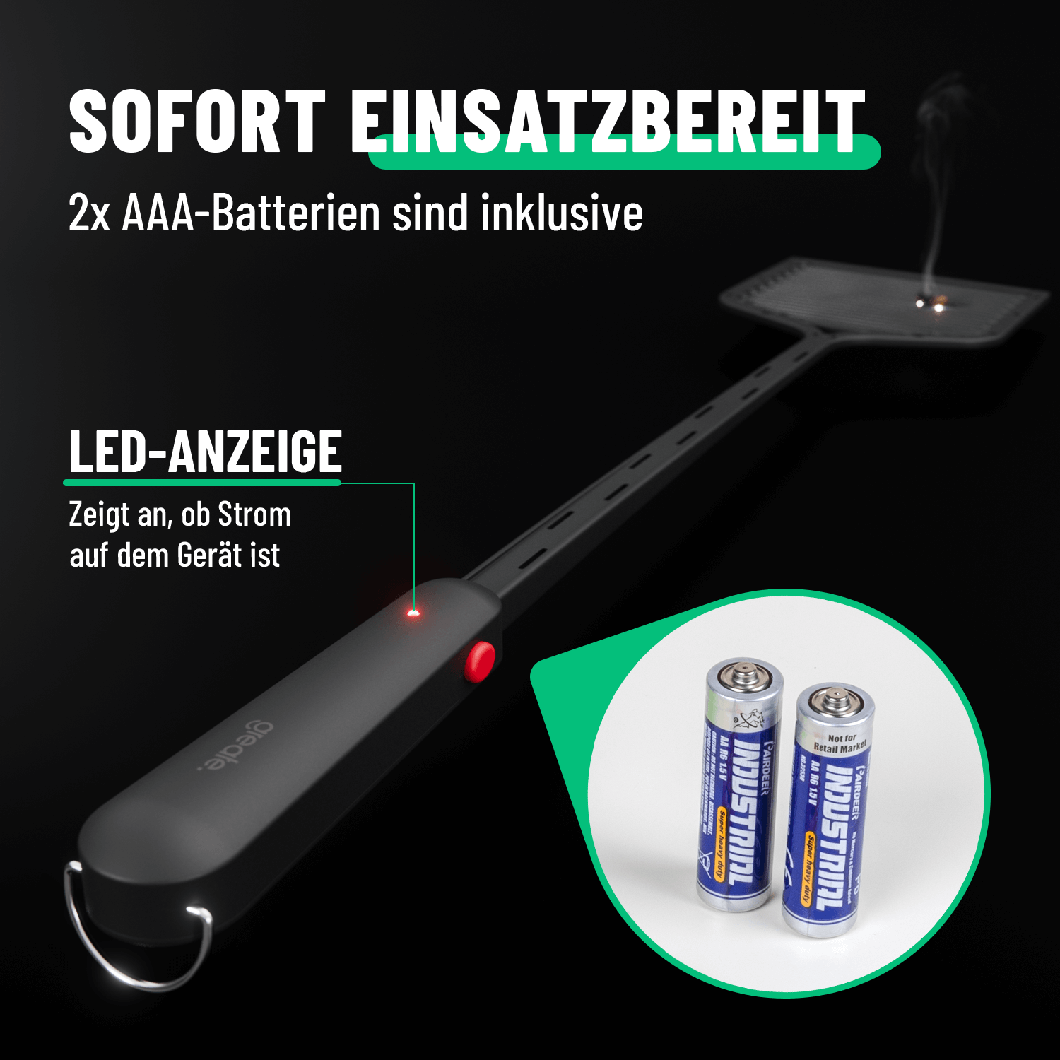 Fliegenklatsche inklusive Batterien für sofortigen Einsatz 901019-4