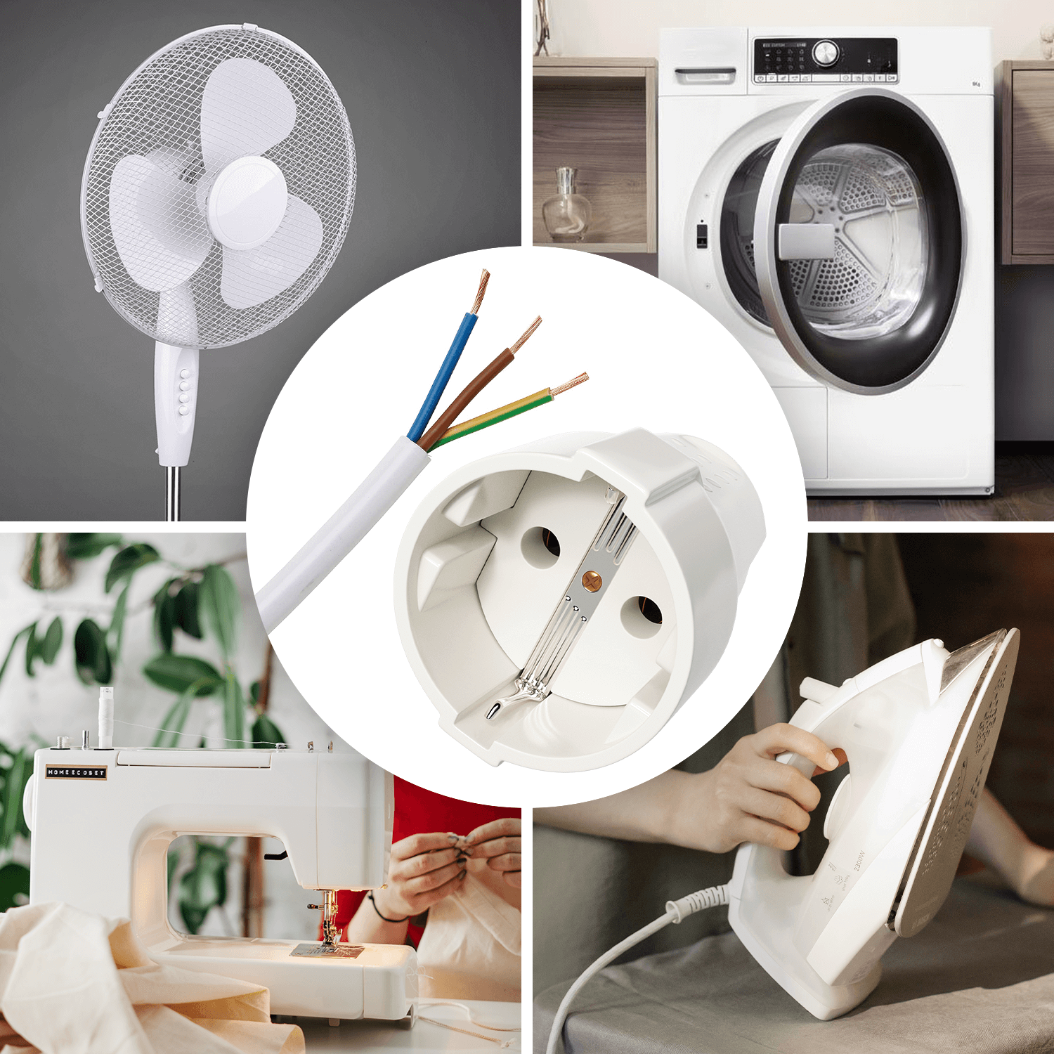 Schutzkontaktkupplung weiß IP20