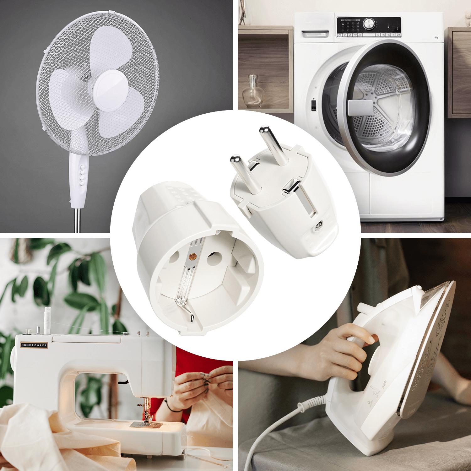 Schutzkontaktstecker & Kupplung weiß IP20