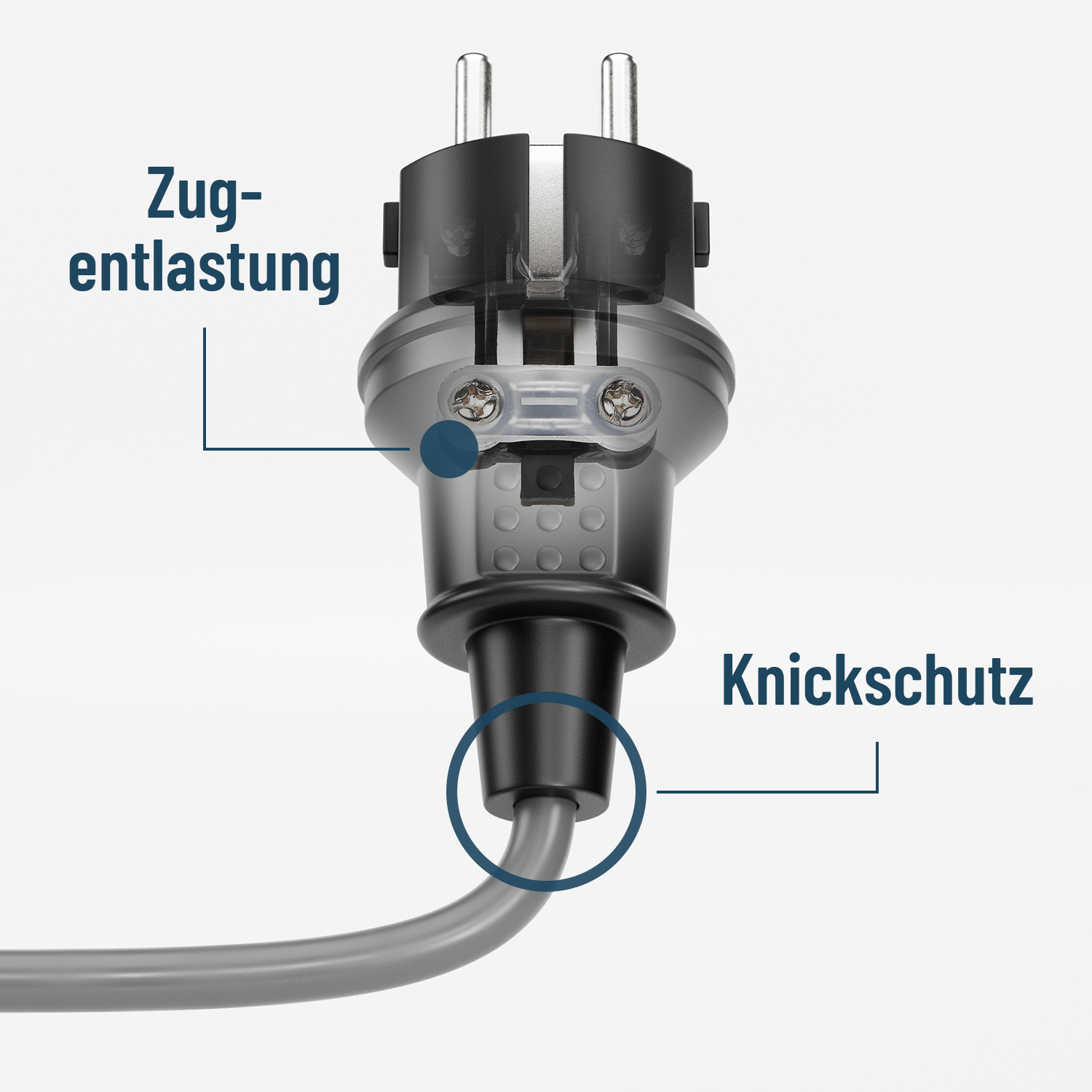 Schutzkontaktstecker schwarz IP44