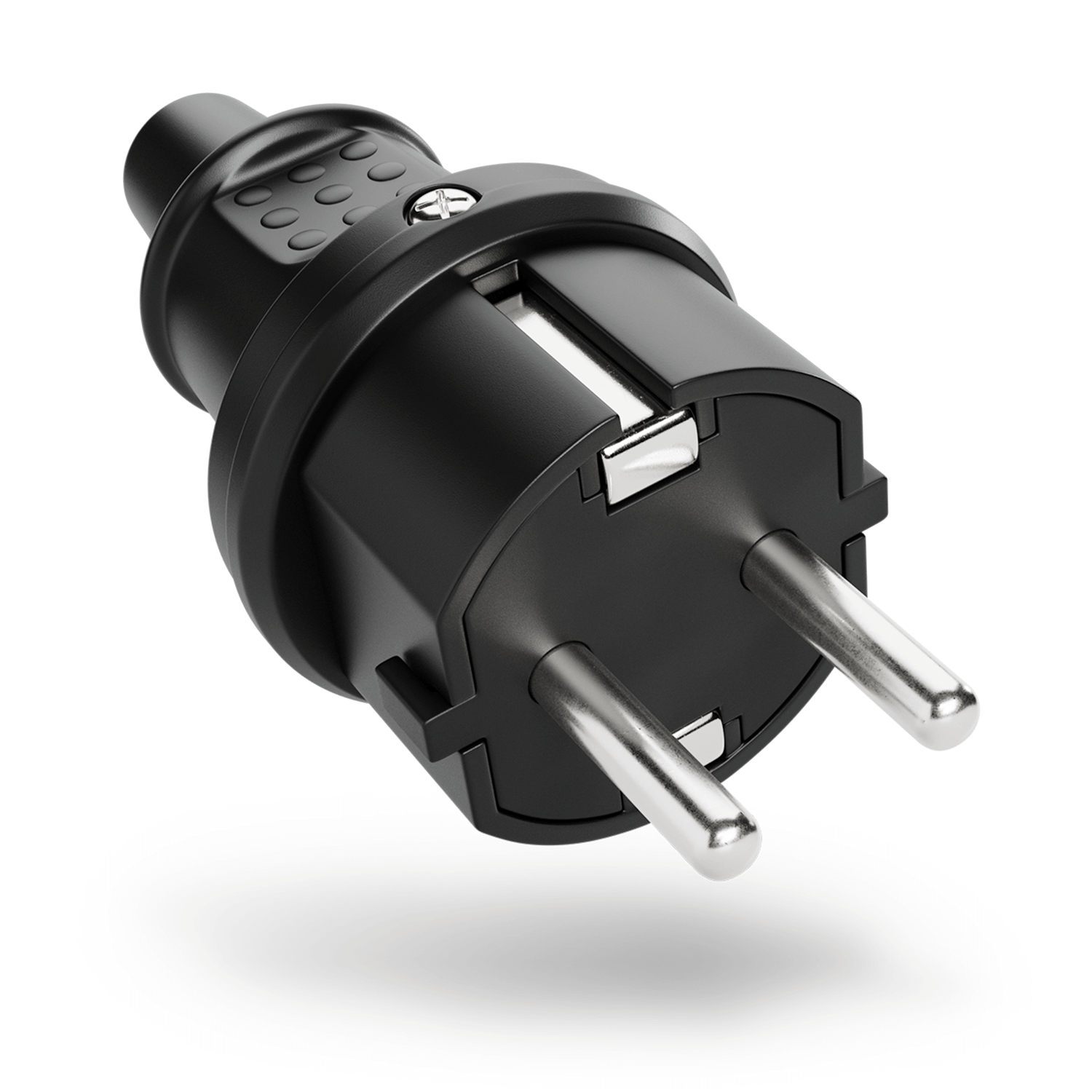 Schutzkontaktstecker schwarz IP44