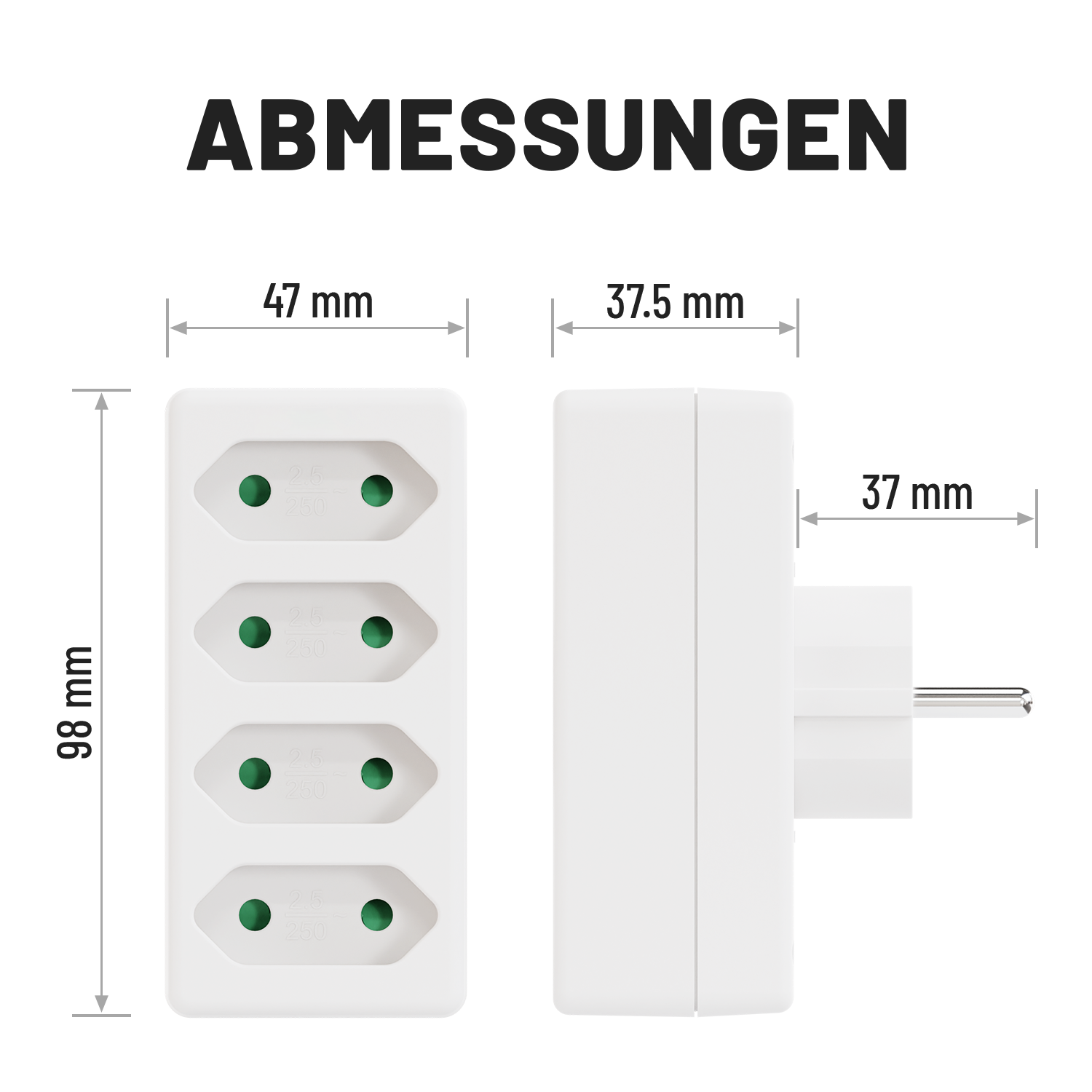 4fach Steckdosenadapter
