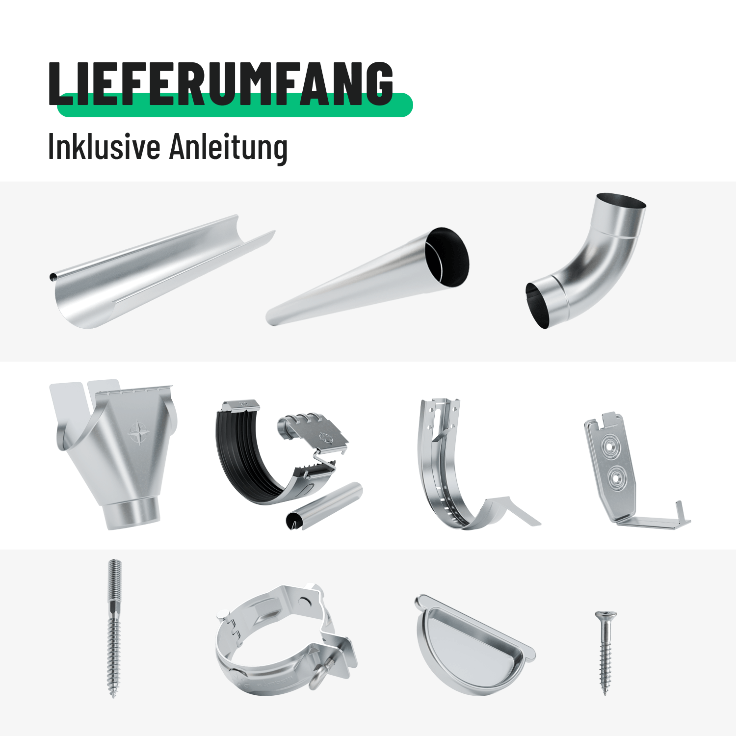 Dachrinnen Komplett Set