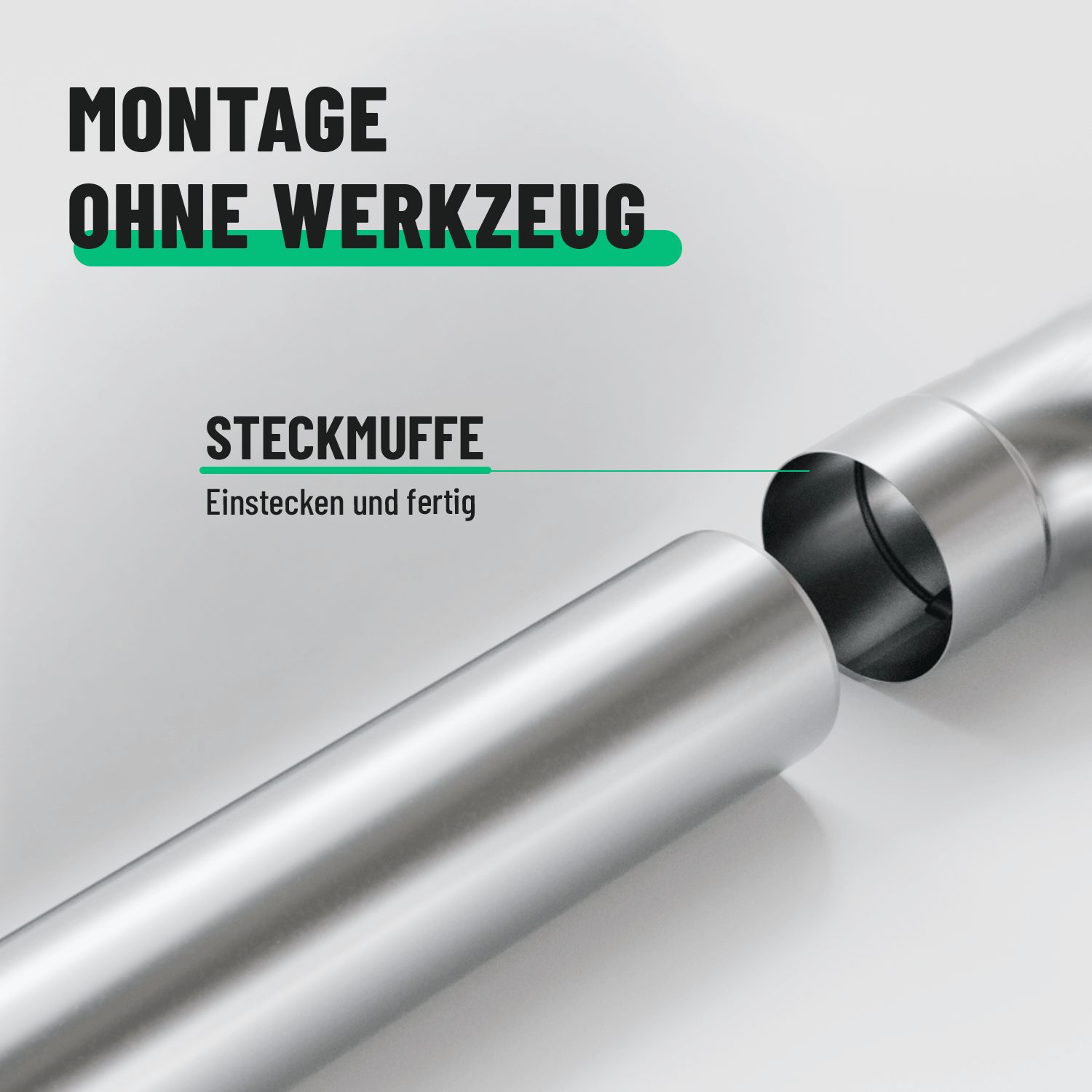 Fallrohr verzinkt 80 mm Durchmesser & 1 Meter Länge