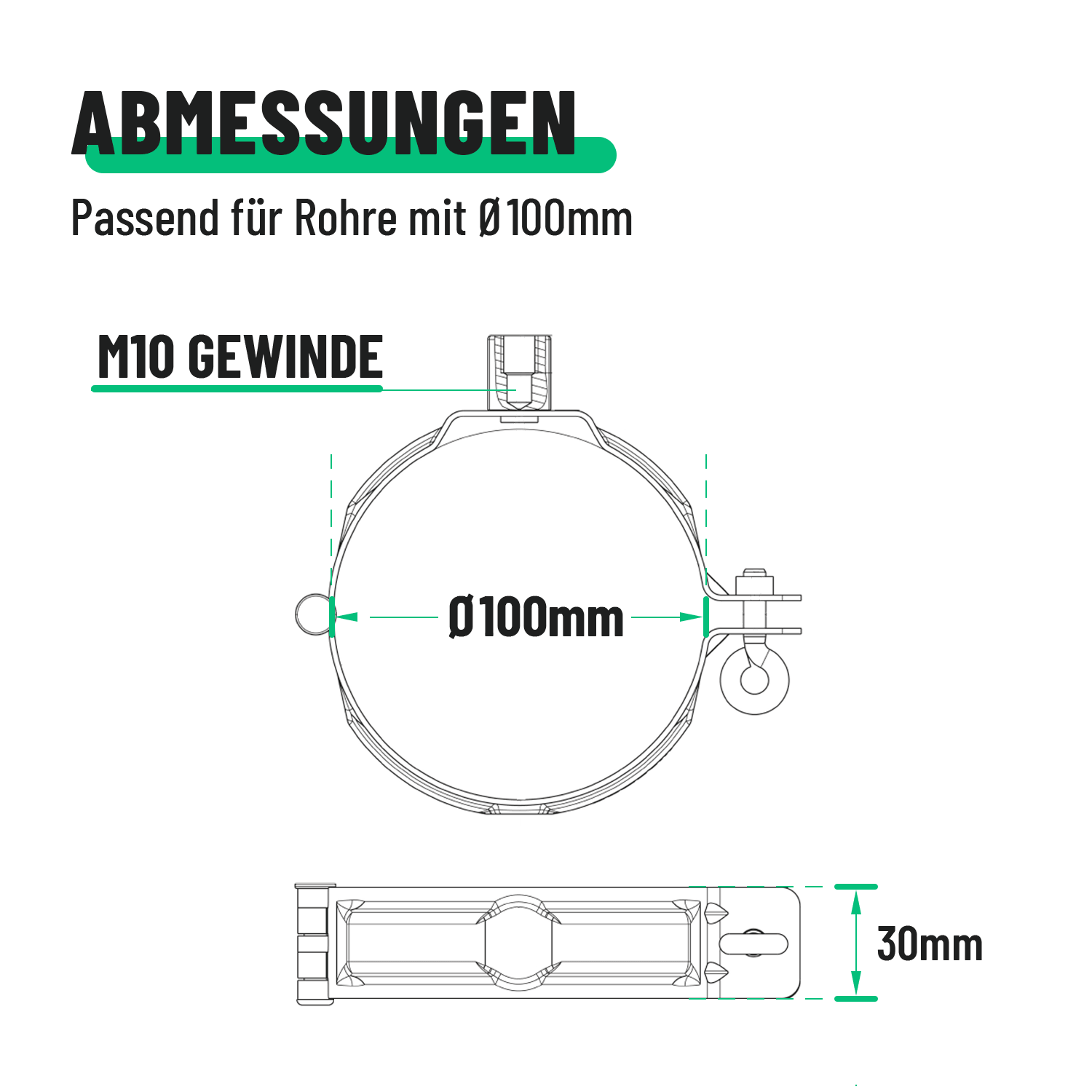 Rohrschelle M10 100mm