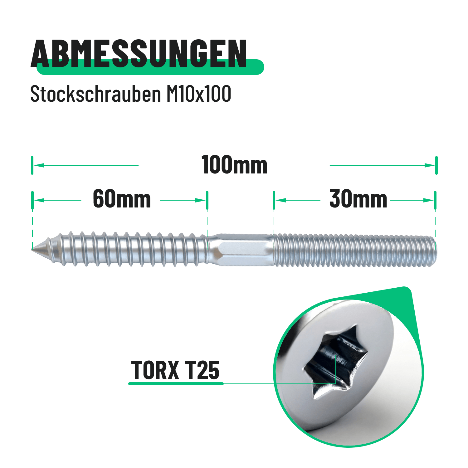 Stockschraube verzinkt M10 100 mm