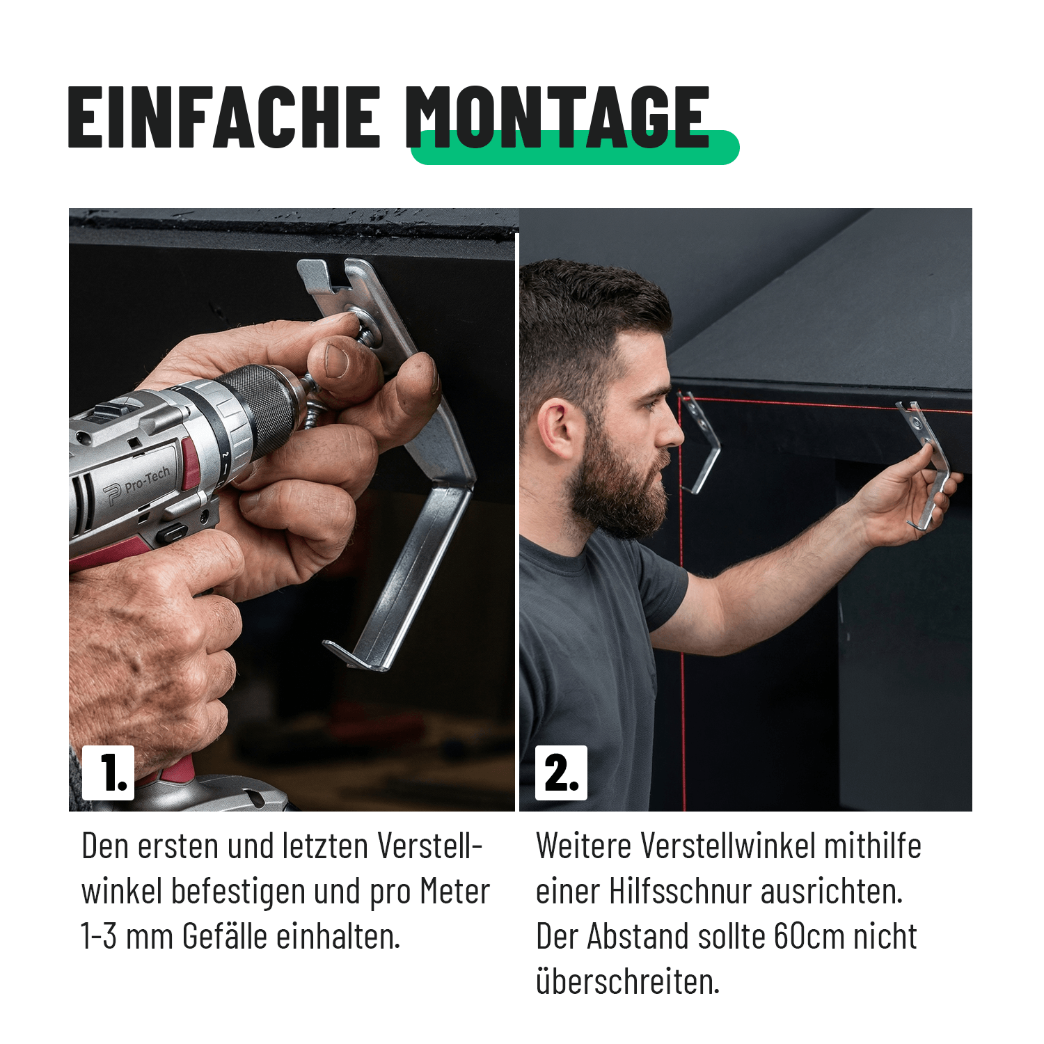 Verstellwinkel verzinkt für Stirnbretthalter