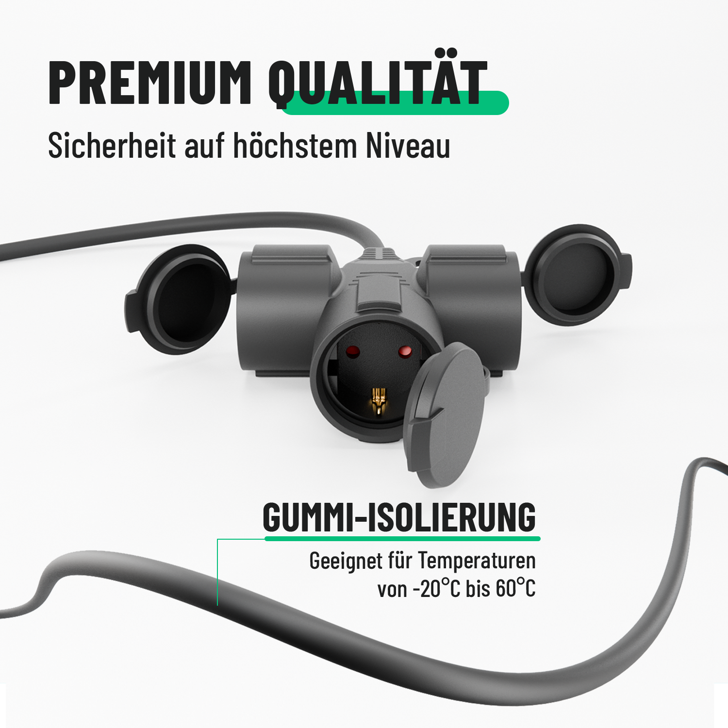 3fach Schuko Verlängerungskabel Outdoor 5m