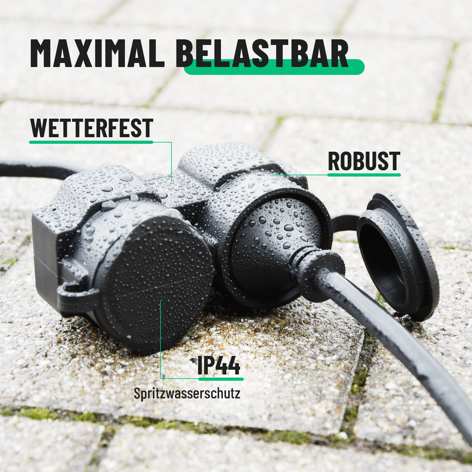 2fach Schuko Verlängerungskabel Outdoor 5m