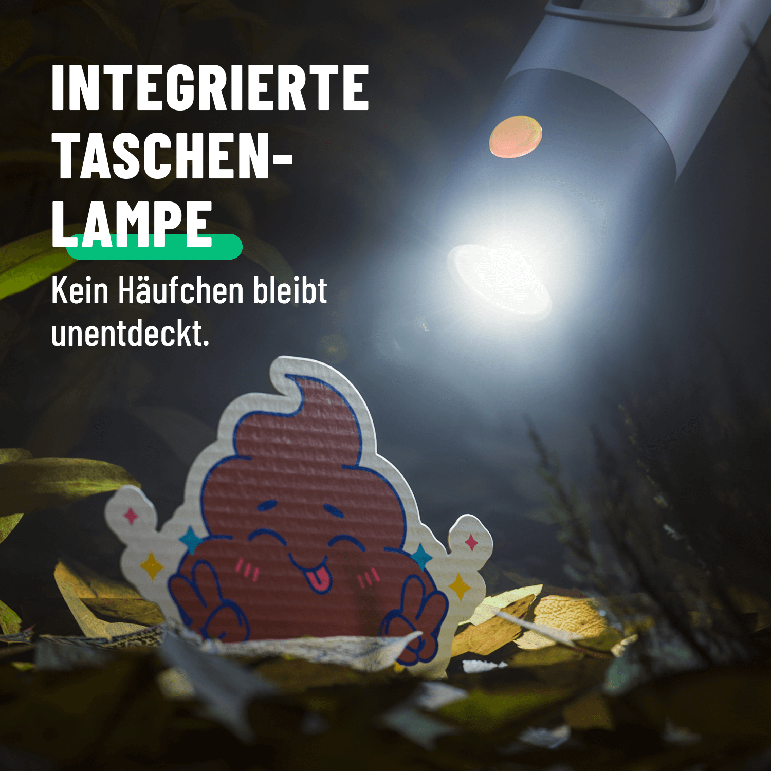 Hundekotbeutelspender mit Licht findet jedes Häufchen 201025-4