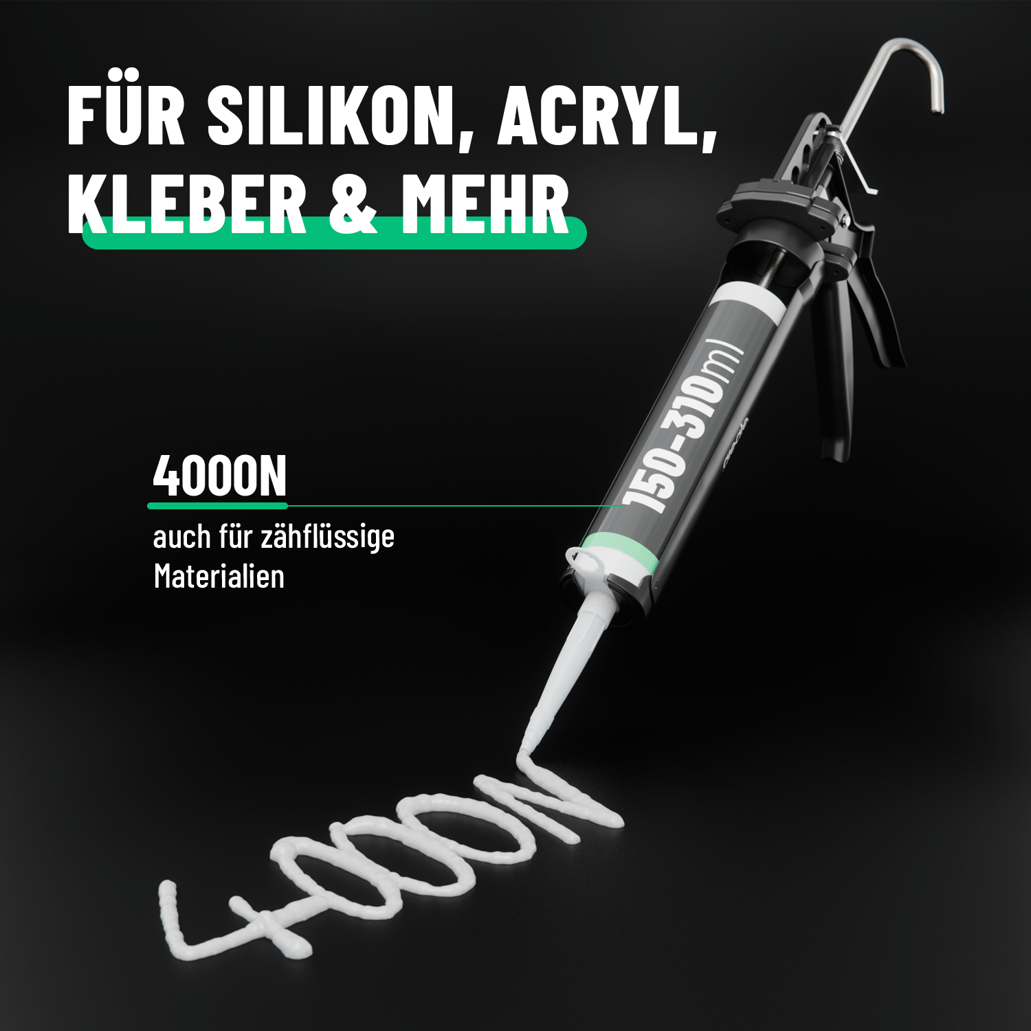 Kartuschenpistole für Silikon, Acryl & Kleber 101309-1