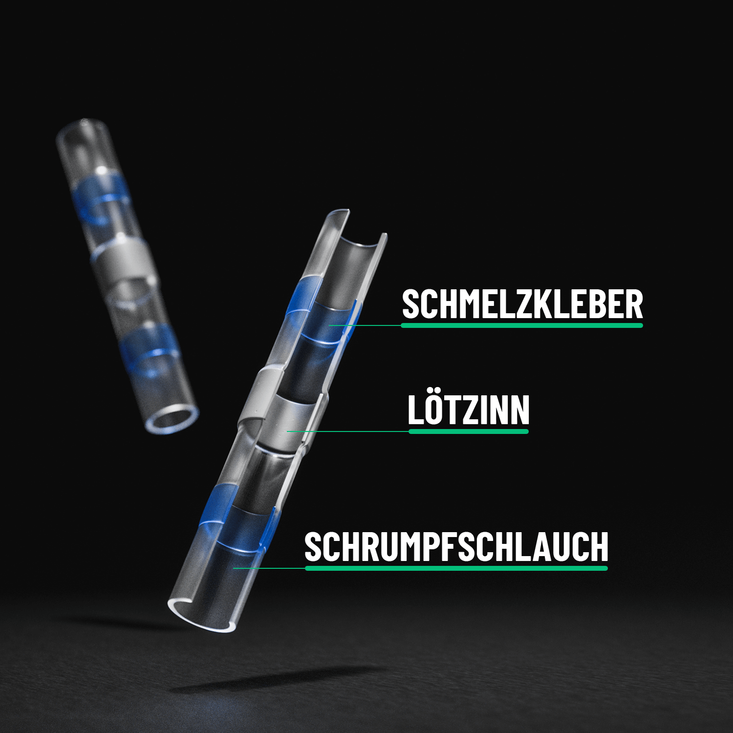 Löthülsen mit Schmelzkleber Lötzinn Schrumfschlauch 101100-4