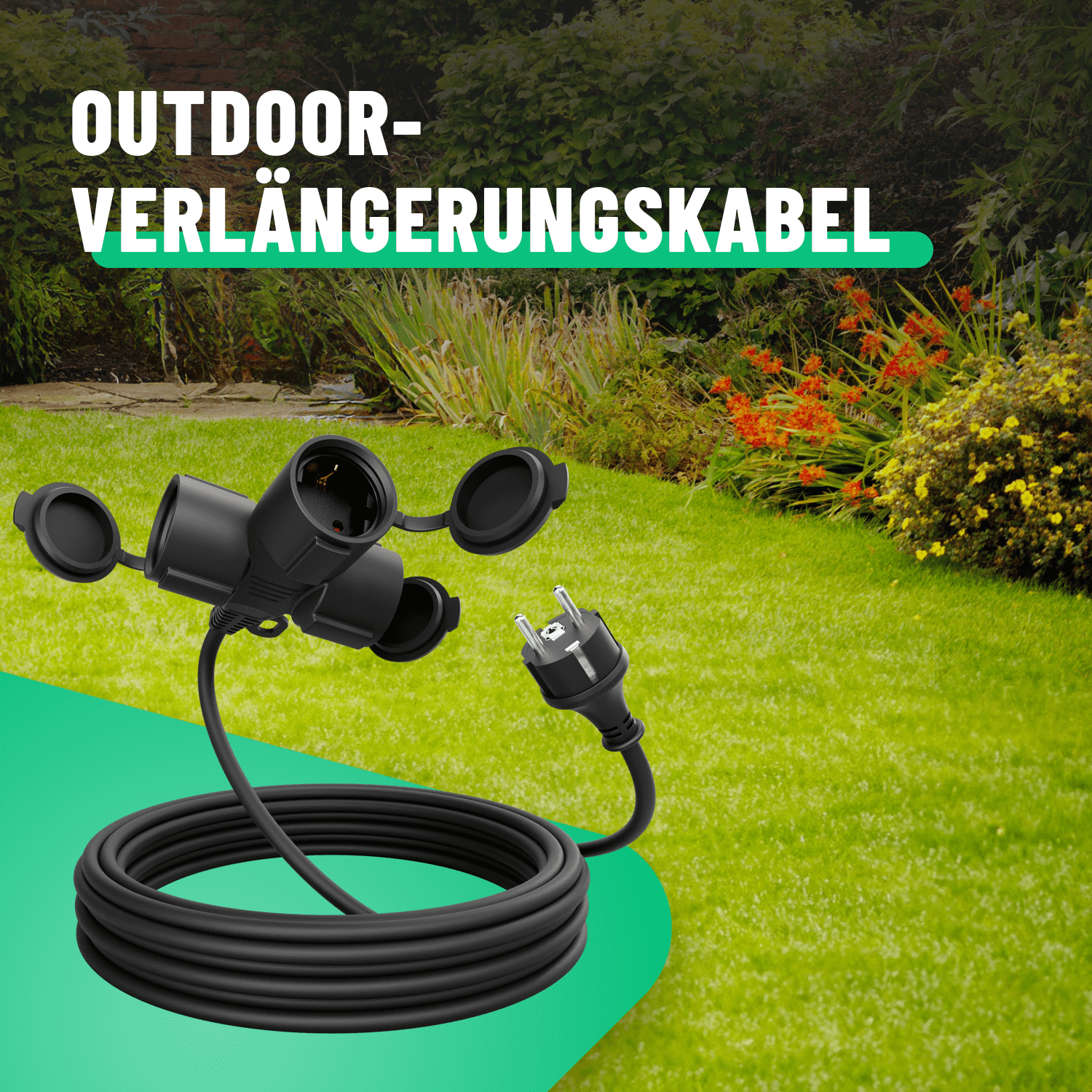 Outdoor Verlängerungskabel 5m für Garten und Terrasse 911003-1