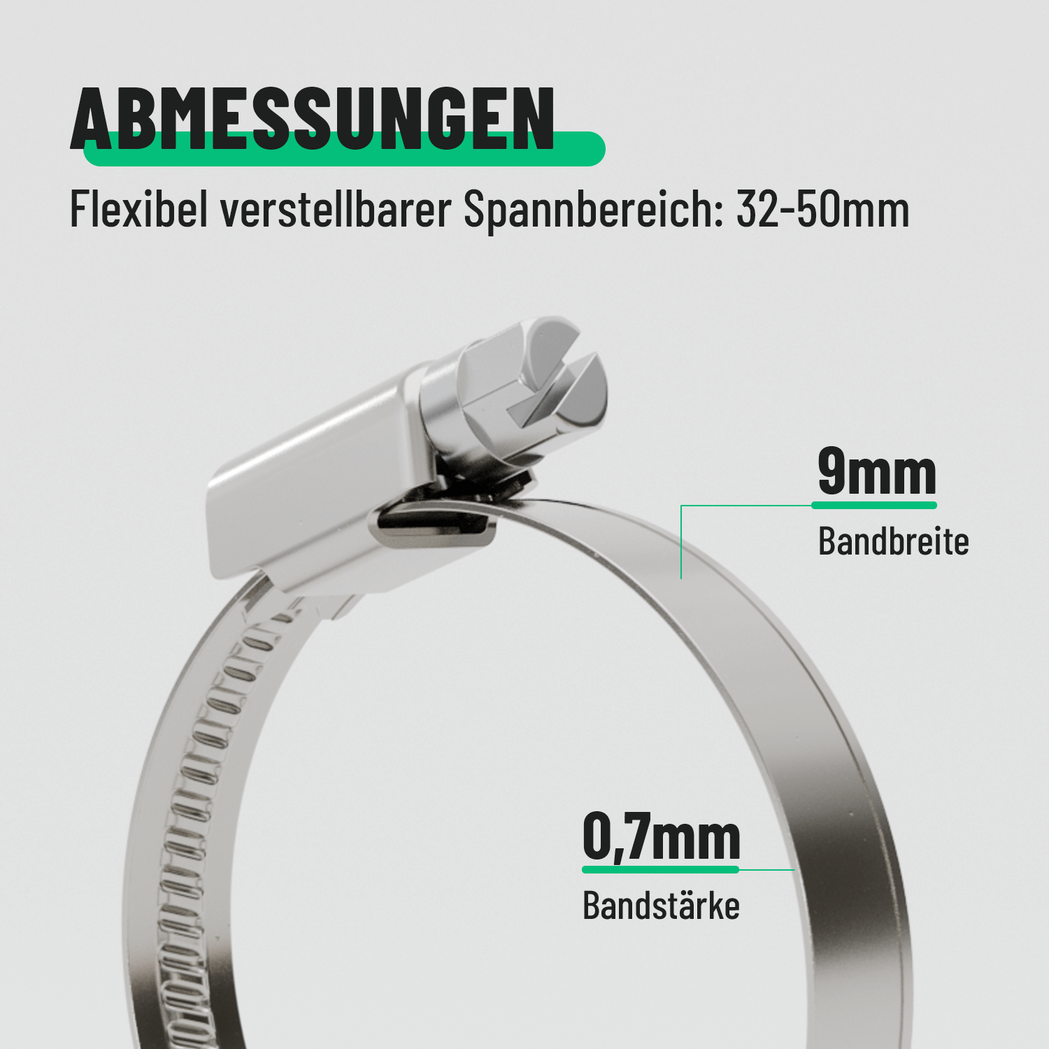 Schraubschellen Abmessungen 9mm Bandbreite 101305-4
