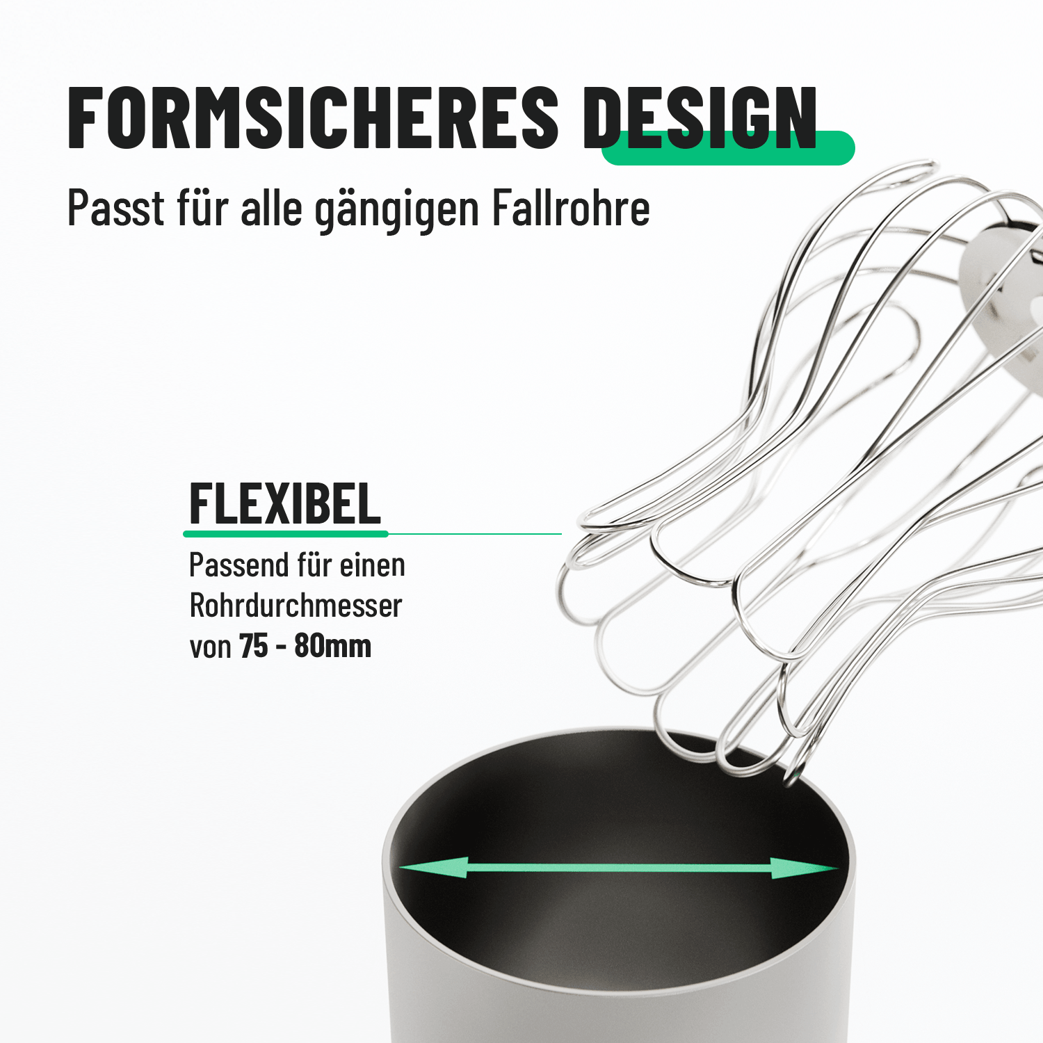 Fallrohrschutz verzinkt 75 bis 80 mm