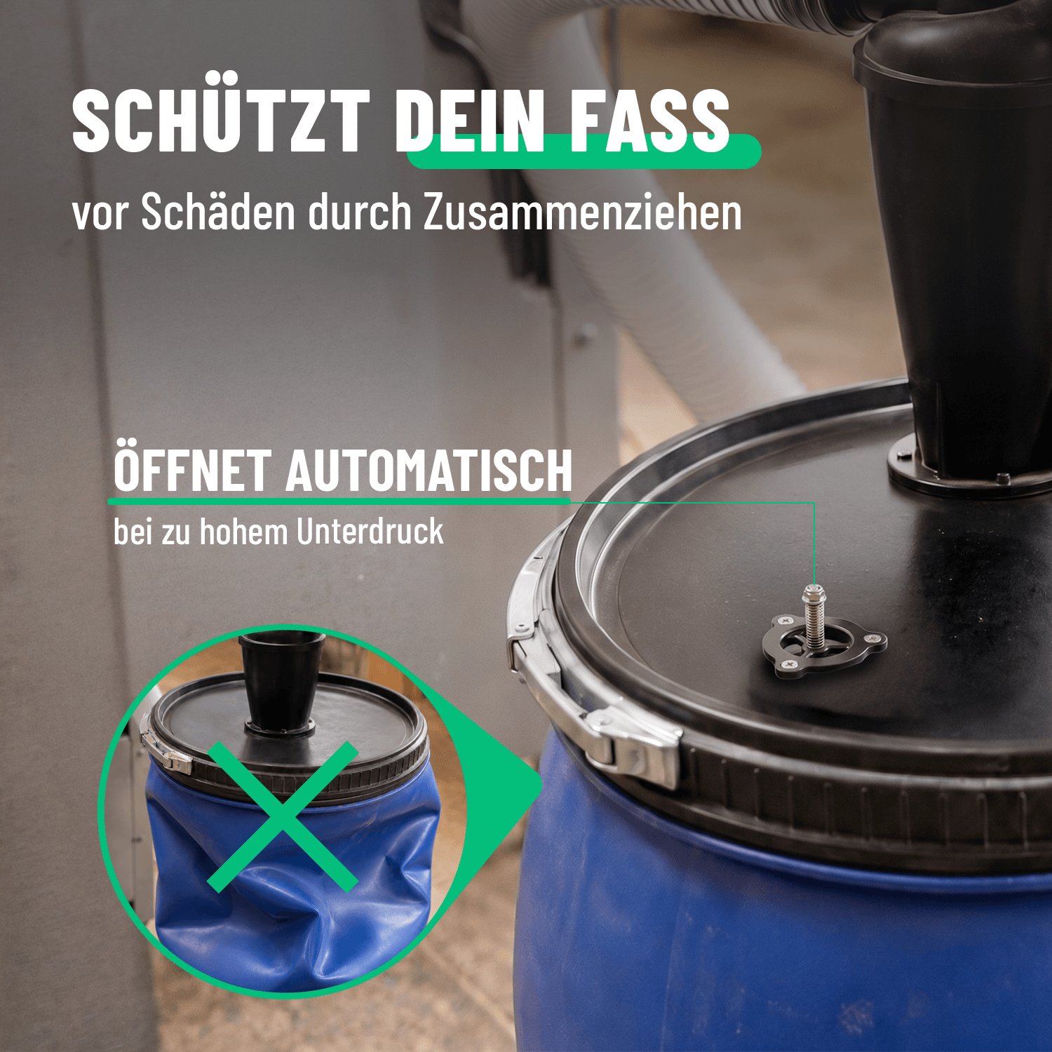 Unterdruckventil für Zyklonabscheider