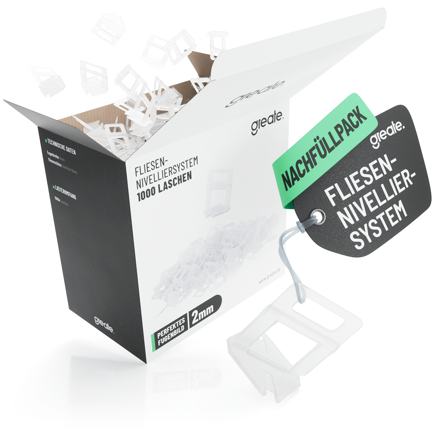 1000-teiliges Fliesen Nivelliersystem Nachfüllpack 101205 Hauptbild