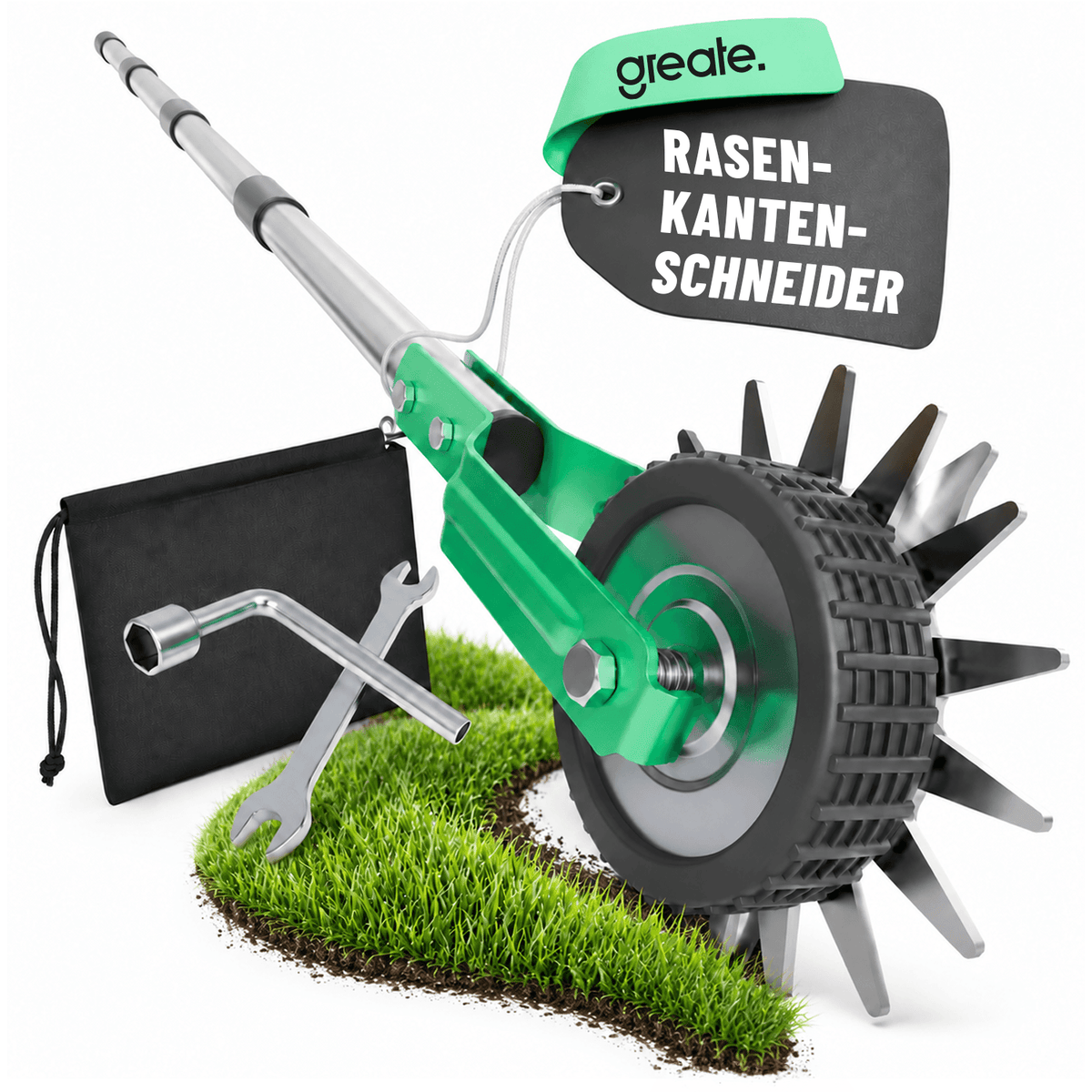 Rasenkantenschneider mit verstellbarem Stiel