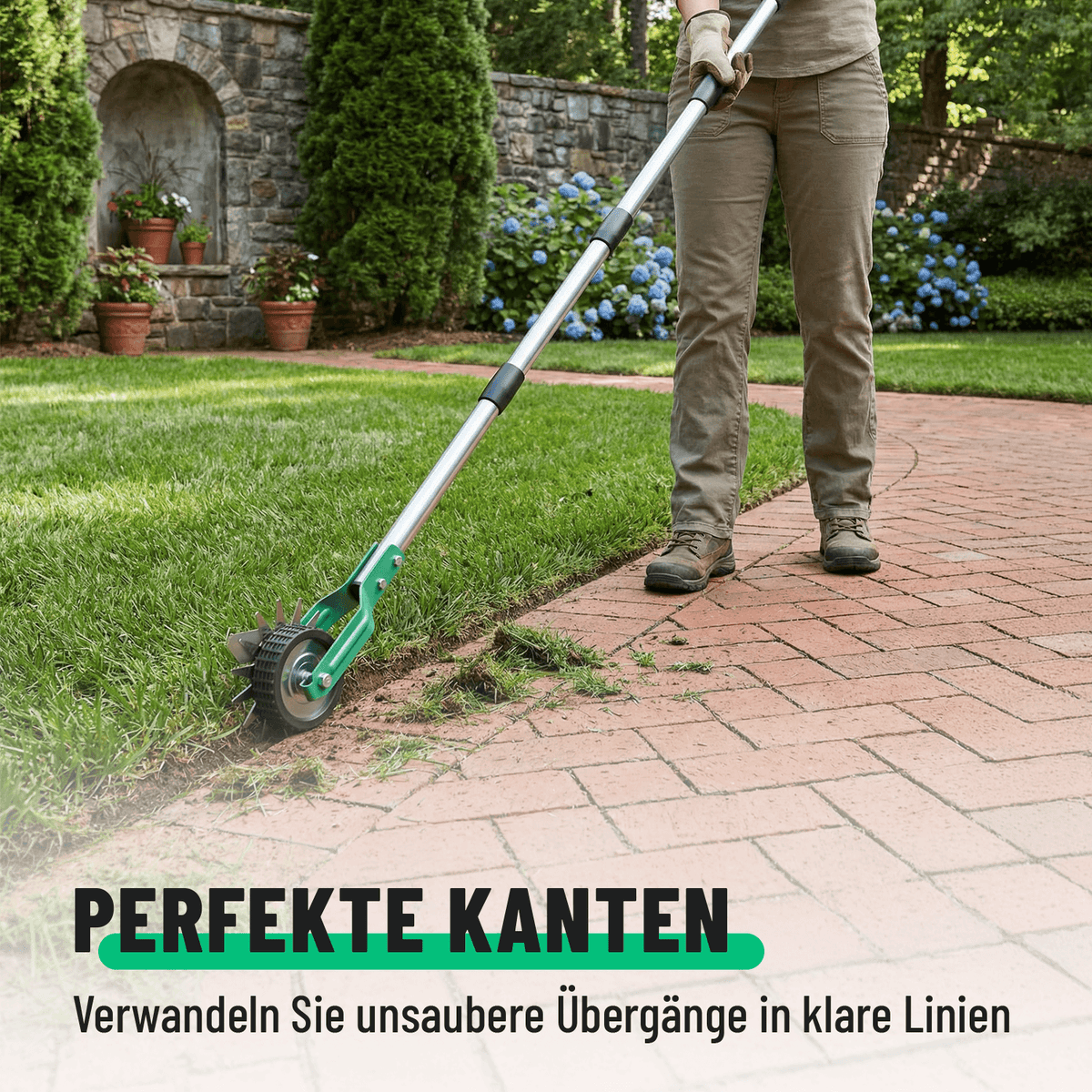 Rasenkantenschneider mit verstellbarem Stiel