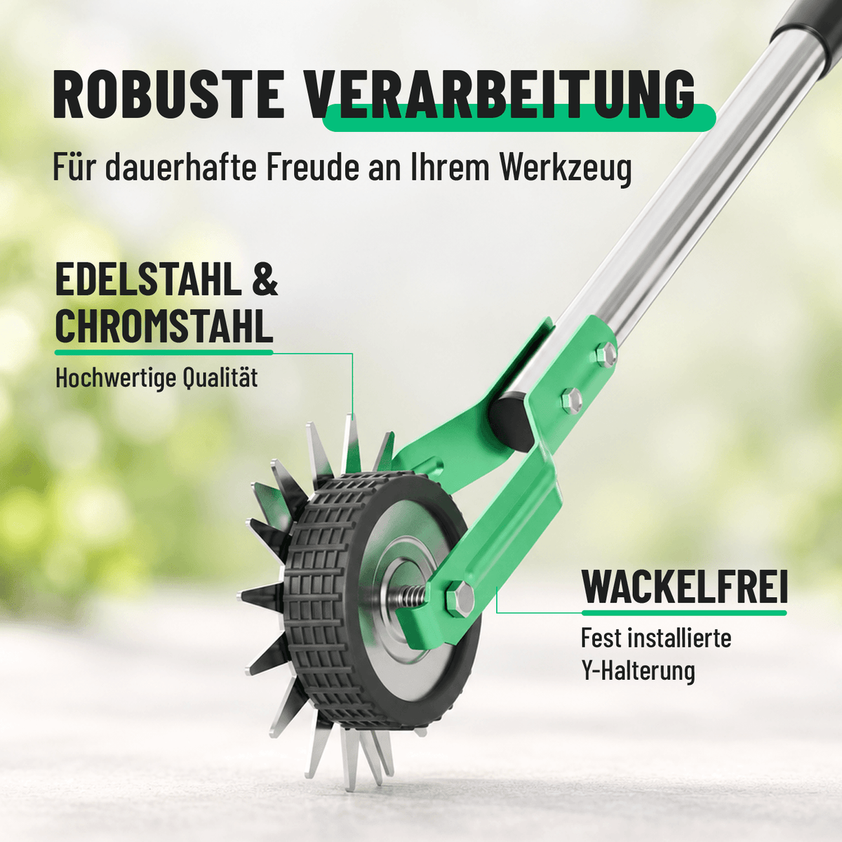 Rasenkantenschneider mit verstellbarem Stiel