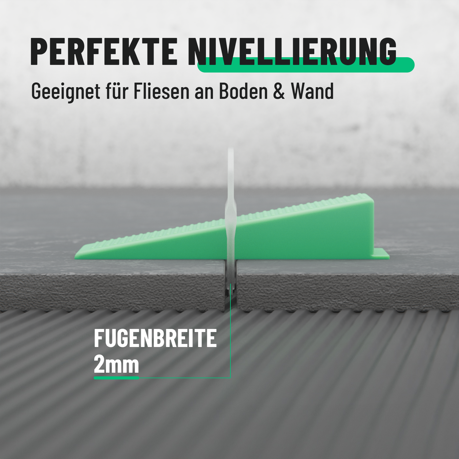 Fliesen Nivelliersystem 2mm 1000 Laschen + 100 Keile