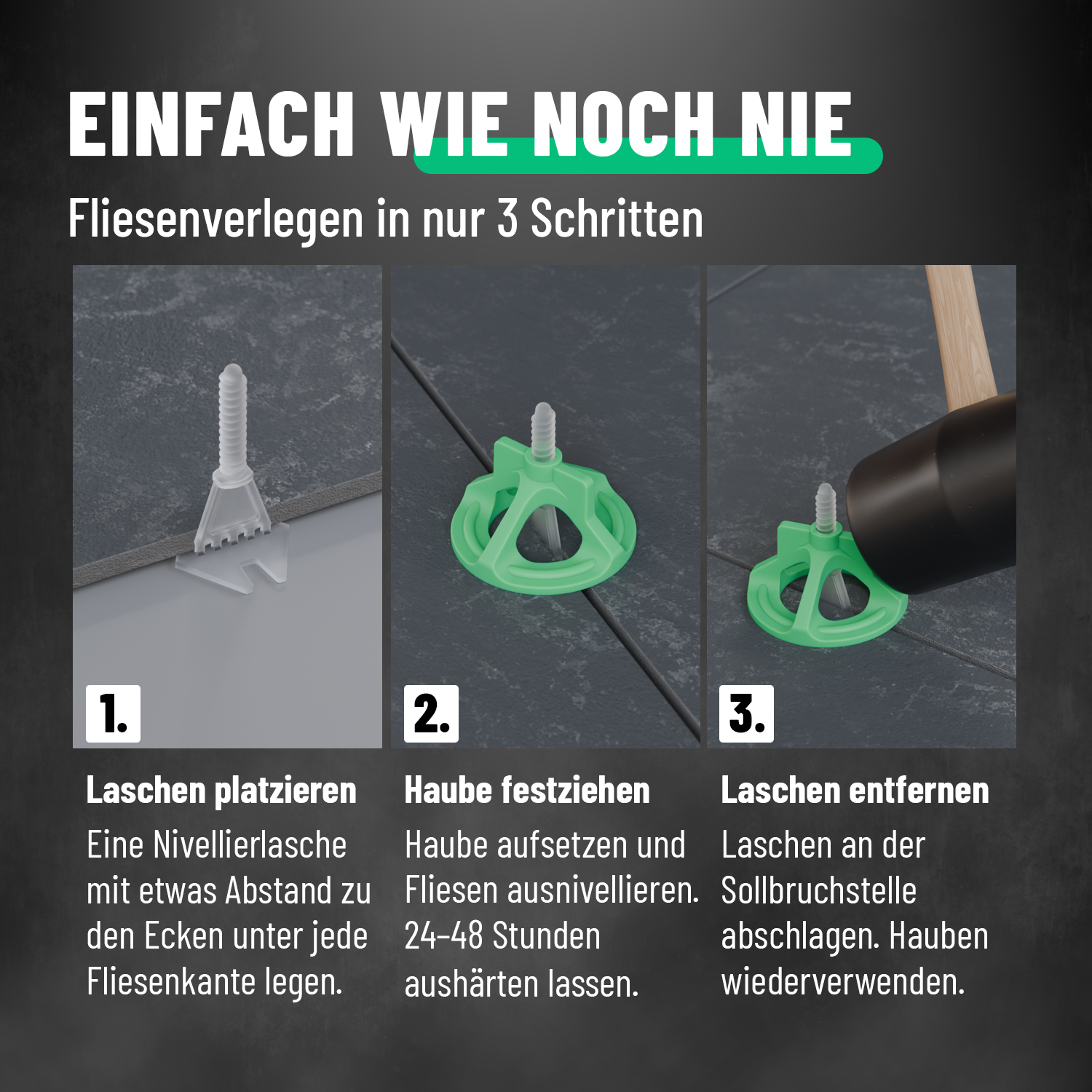 Fliesen Nivelliersystem 2mm 100 Schrauben