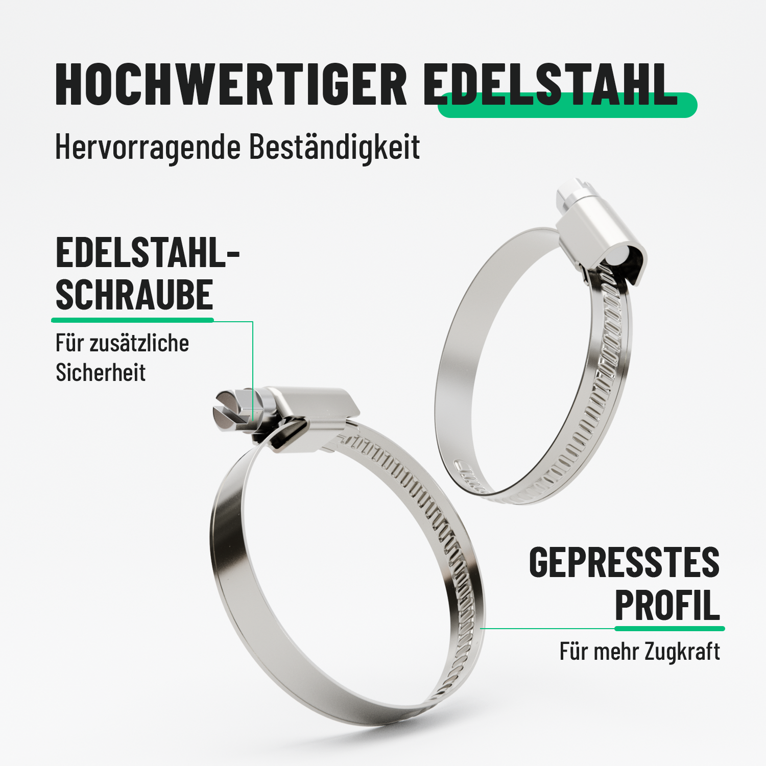 Schlauchschellen Edelstahl 32-50 mm