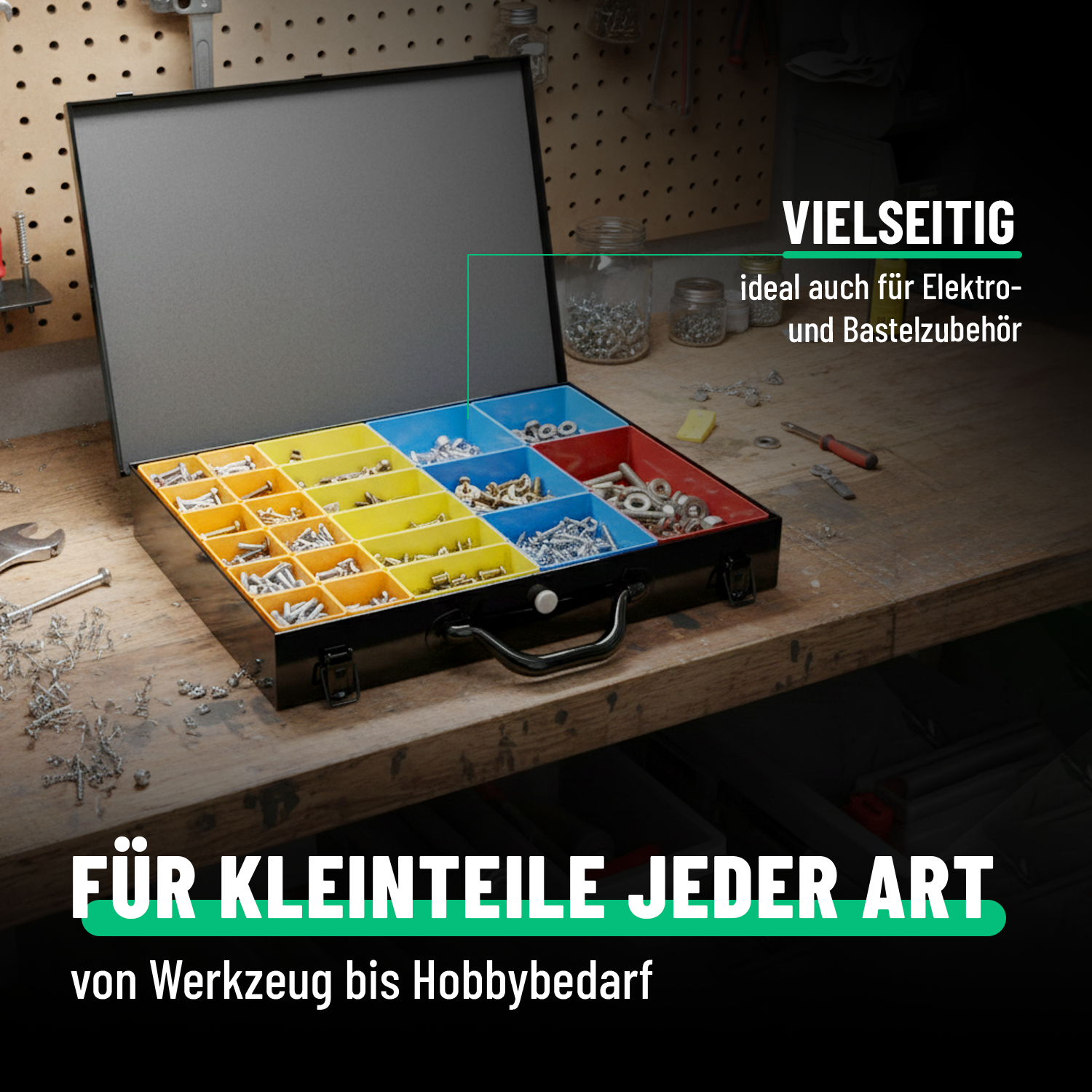 Sortimentskasten mit 23 Behältern