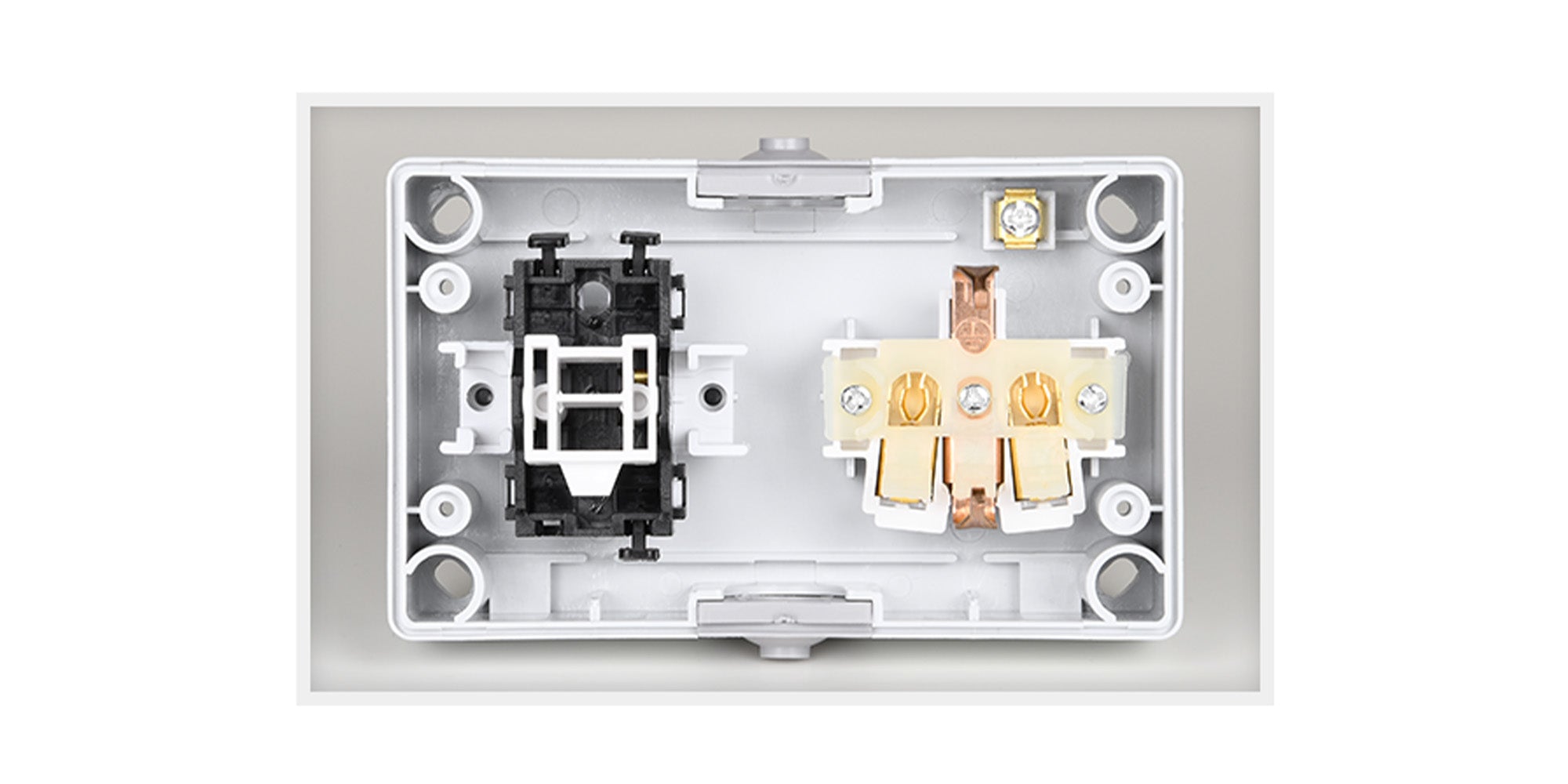 Aufputz Wechselschalter und Steckdose horizontal 501040-3