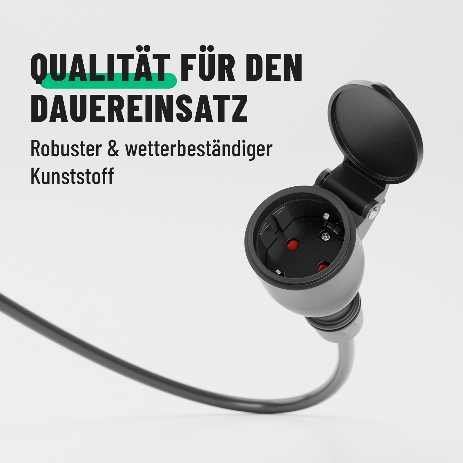 Aussenkupplung Schukosteckdose mit Knickschutz draussen outdoor Qualität für Dauereinsatz 501401