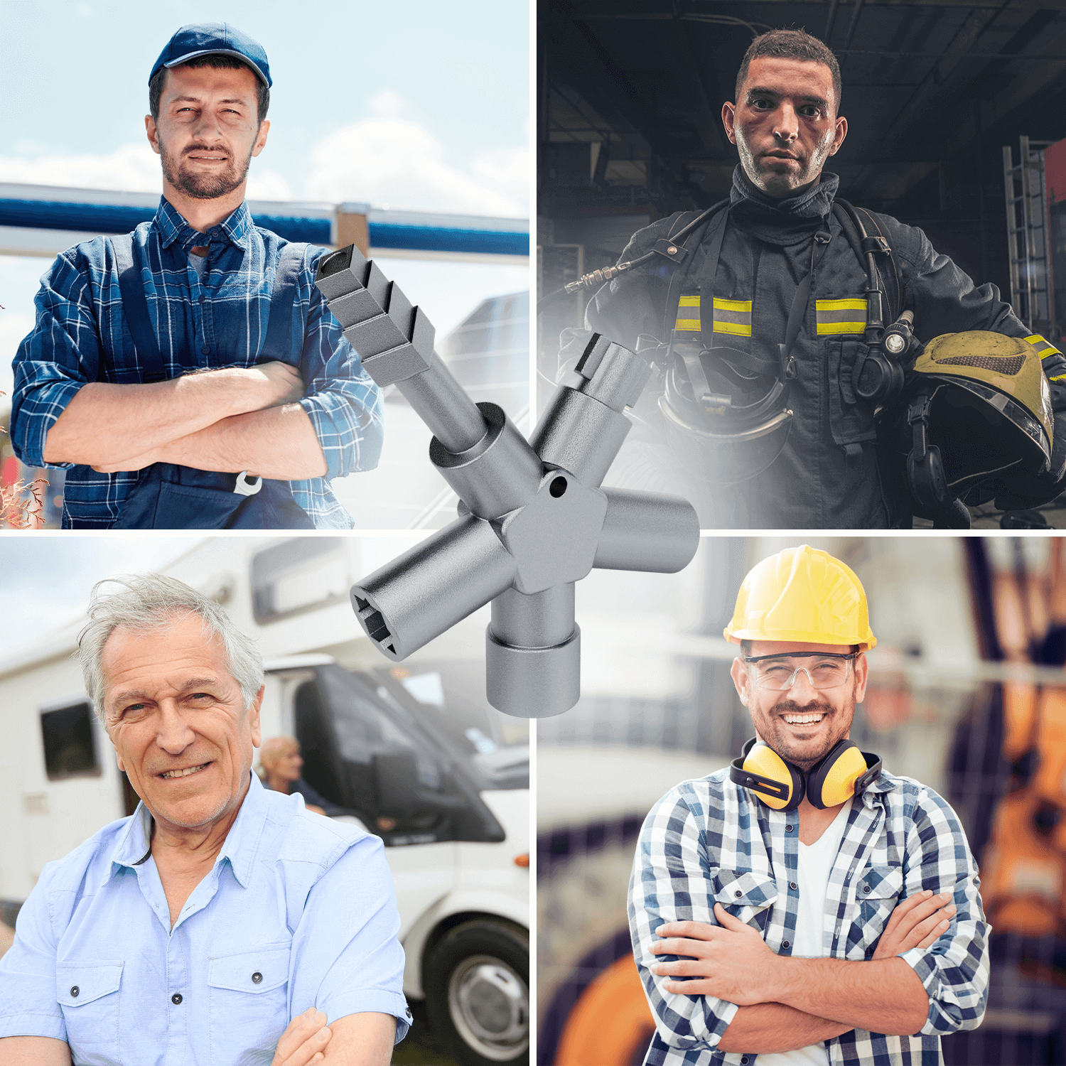 Bau Universalschlüssel Dreikant Vierkant Schlüssel Schaltschrank Absperrsysteme Wendebit und Heizungsentlüfter 1006-5