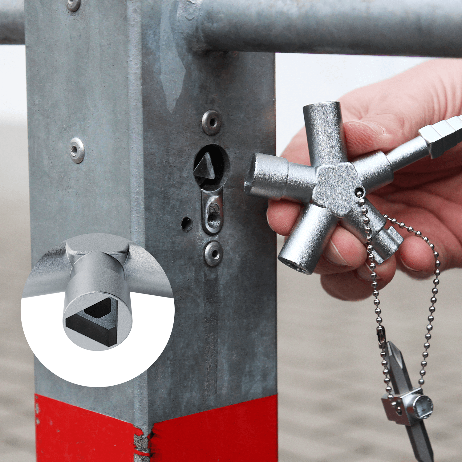 Bau Universalschlüssel mit 4 Profile Schaltschrank Absperrsysteme Wendebit und Heizungsentlüfter 1006-1