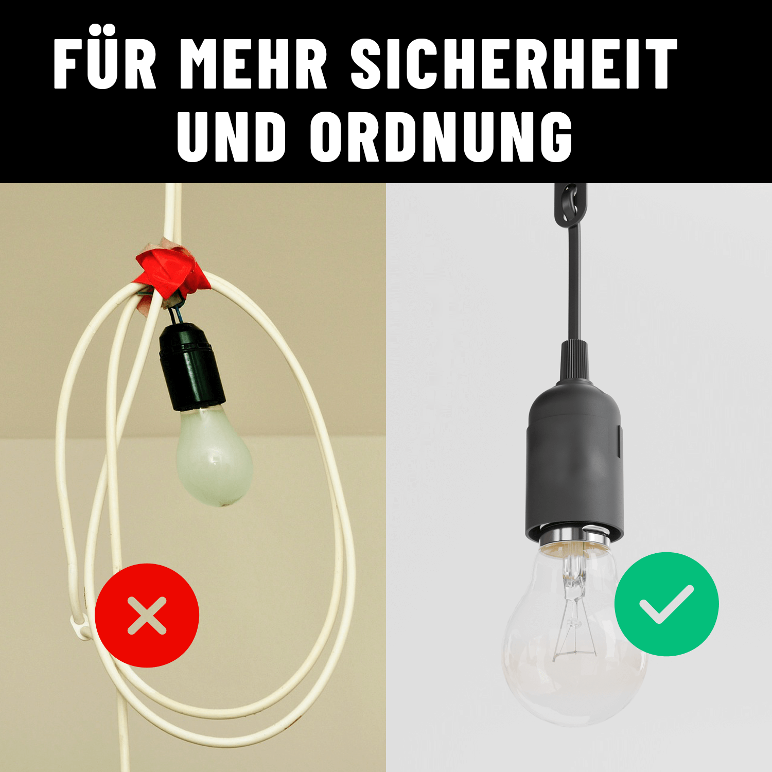 Baustellenfassung Baustellenlampe Lampenfassung E27 für mehr Sicherheit und Ordnung 505003-4