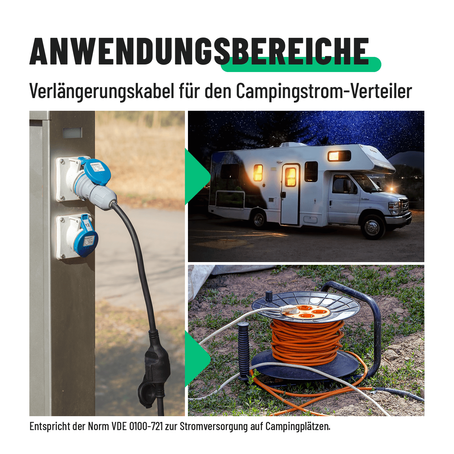 CEE Adapter-Set Schuko Stecker auf CEE Anwendungsbereiche Verlängerungskabel Campingstromverteiler 911008_911009-3