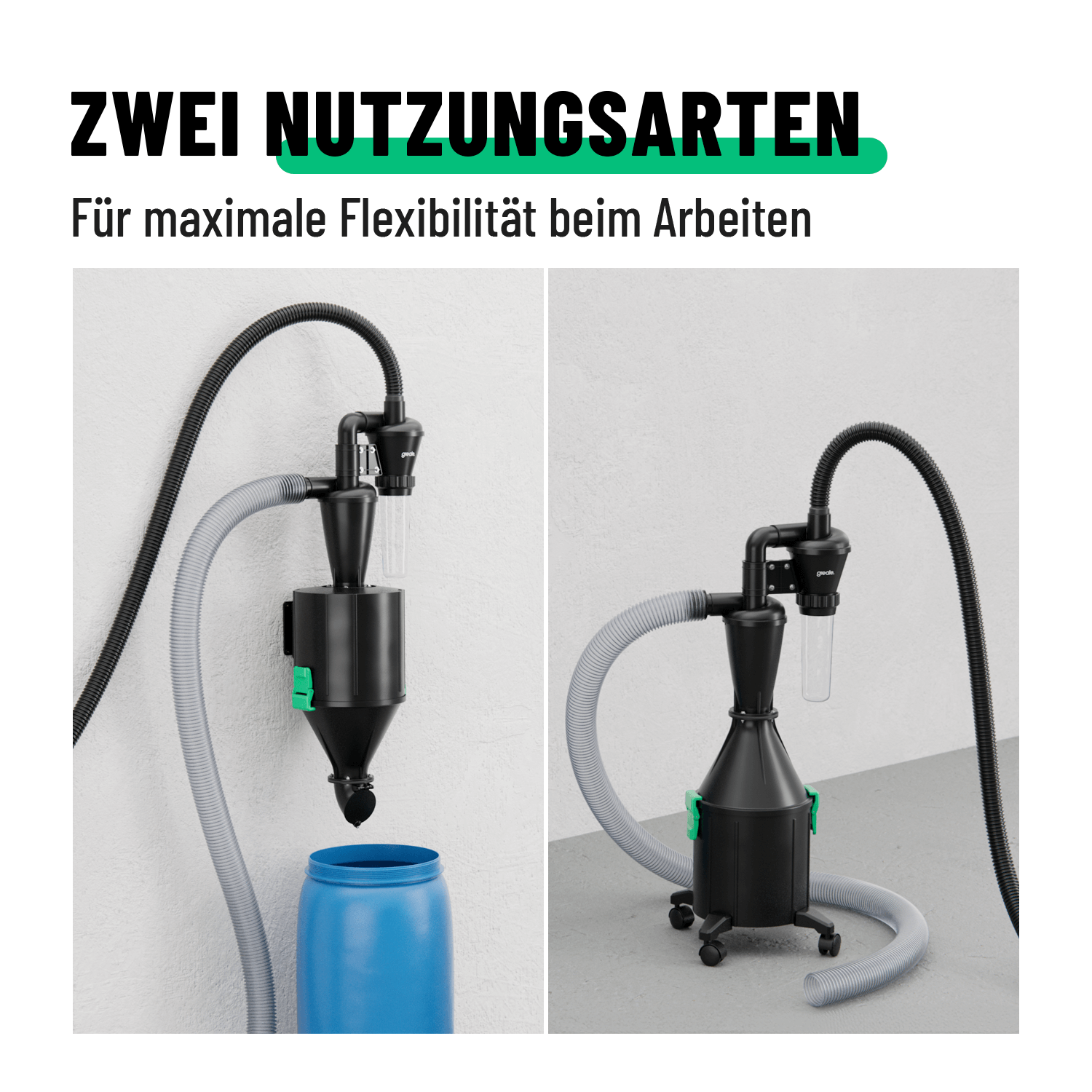 Cyclone dust collector mit zwei Nutzungsarten für flexibles Arbeiten 101021-4